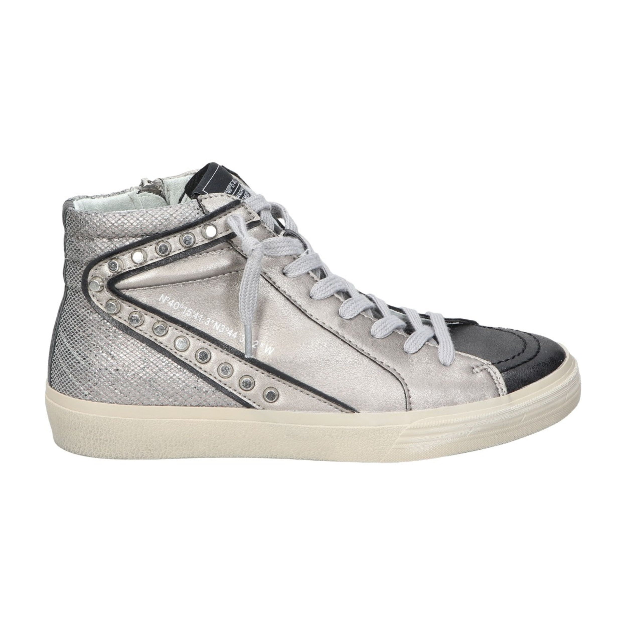 Botines deportivos para mujer SKYDIVA YASS en color gris y plata, vista lateral derecha