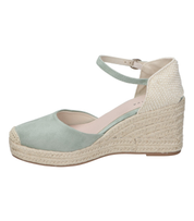 Alpargatas con cuña para mujer SKYDIVA VIBES en color verde, vista lateral izquierda