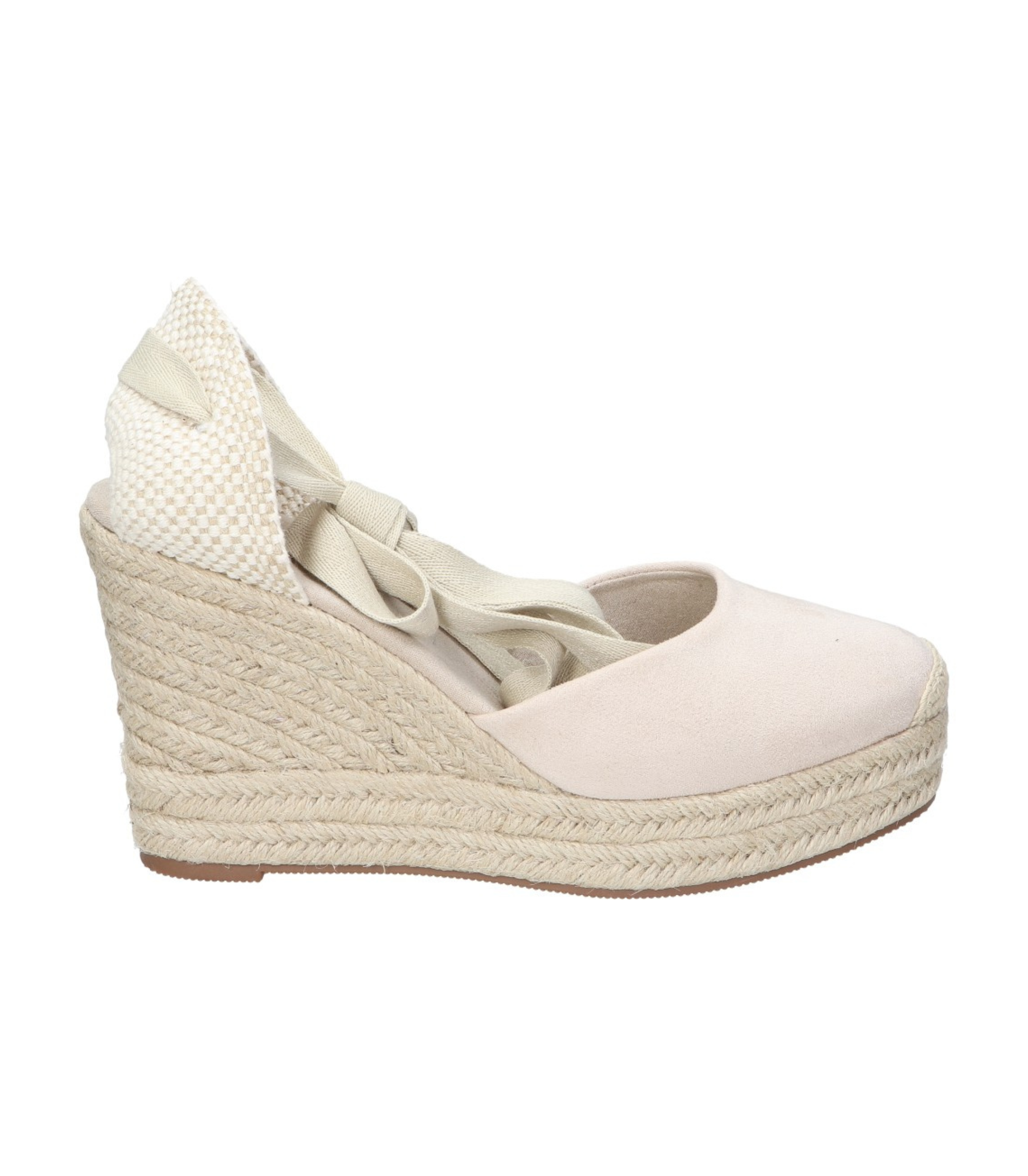 Alpargatas con cuña para mujer SKYDIVA AESTHETIC en color beige, vista lateral derecha
