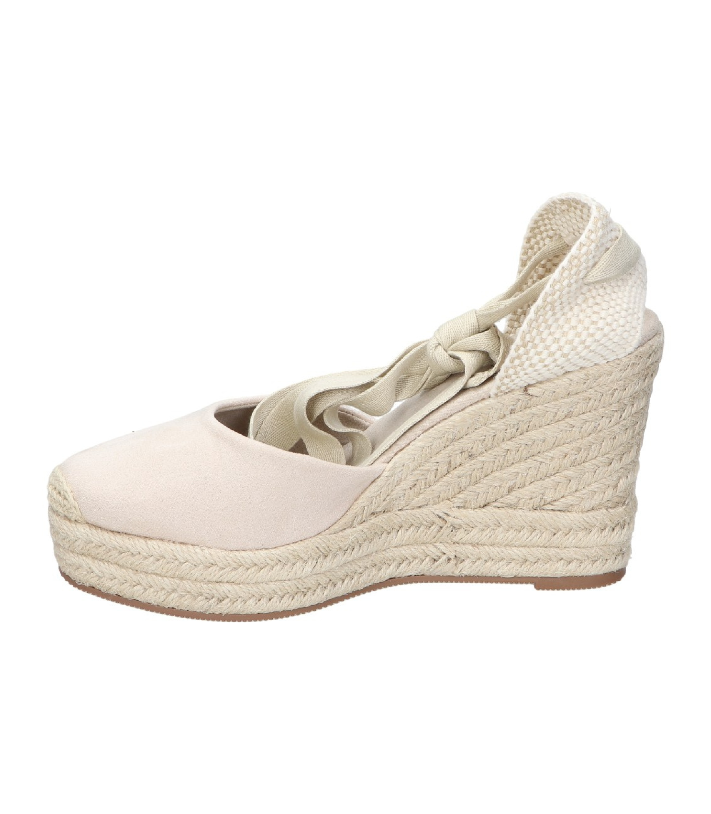 Alpargatas con cuña para mujer SKYDIVA AESTHETIC en color beige, vista lateral izquierda
