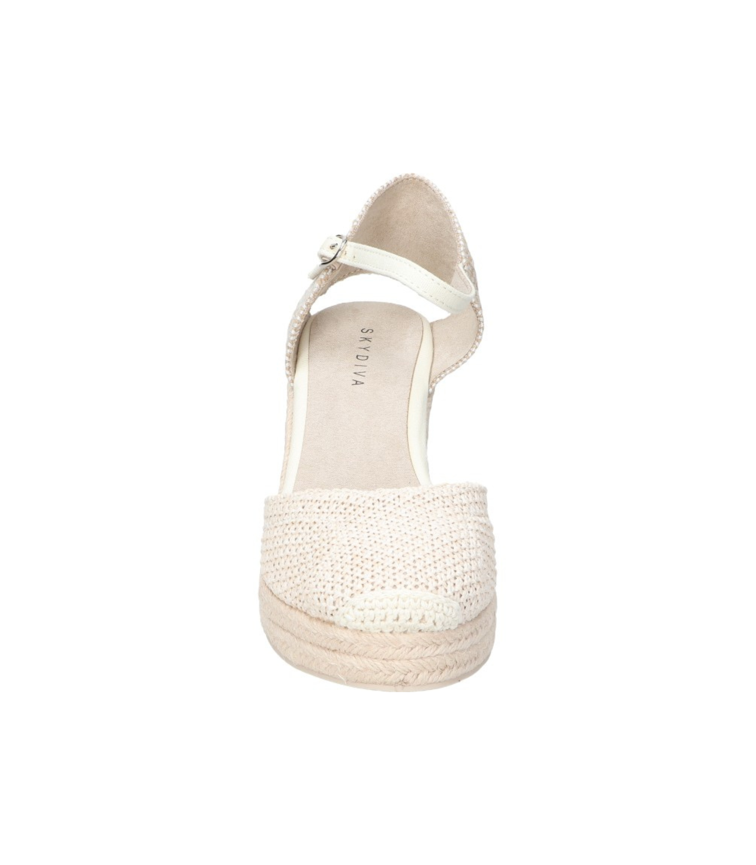 Alpargatas con cuña para mujer SKYDIVA MATCH en color beige, vista frontal