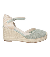 Alpargatas con cuña para mujer SKYDIVA MATCH en color verde, vista lateral derecha