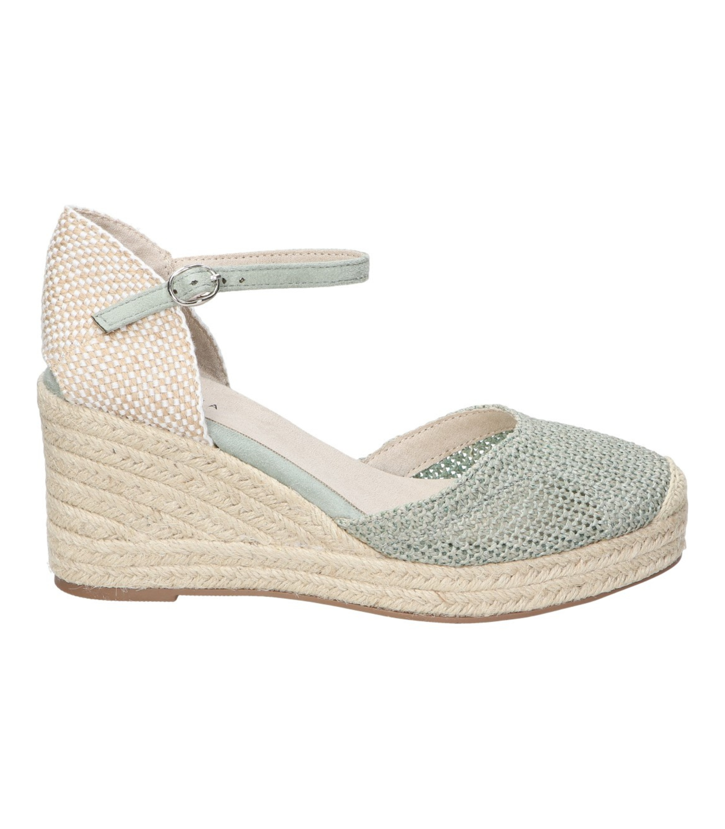 Alpargatas con cuña para mujer SKYDIVA MATCH en color verde, vista lateral derecha