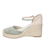Alpargatas con cuña para mujer SKYDIVA MATCH en color verde, vista lateral izquierda