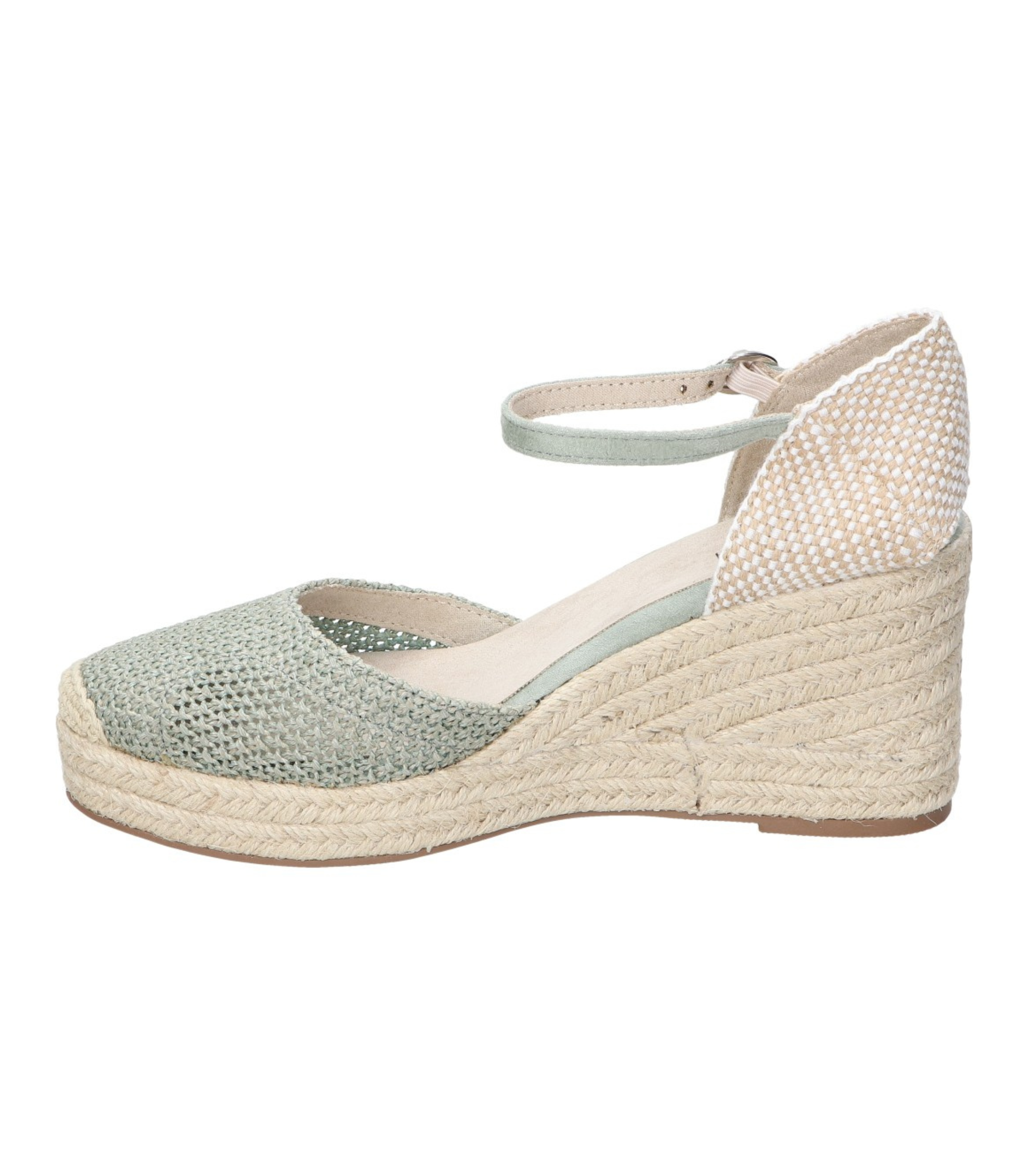 Alpargatas con cuña para mujer SKYDIVA MATCH en color verde, vista lateral izquierda