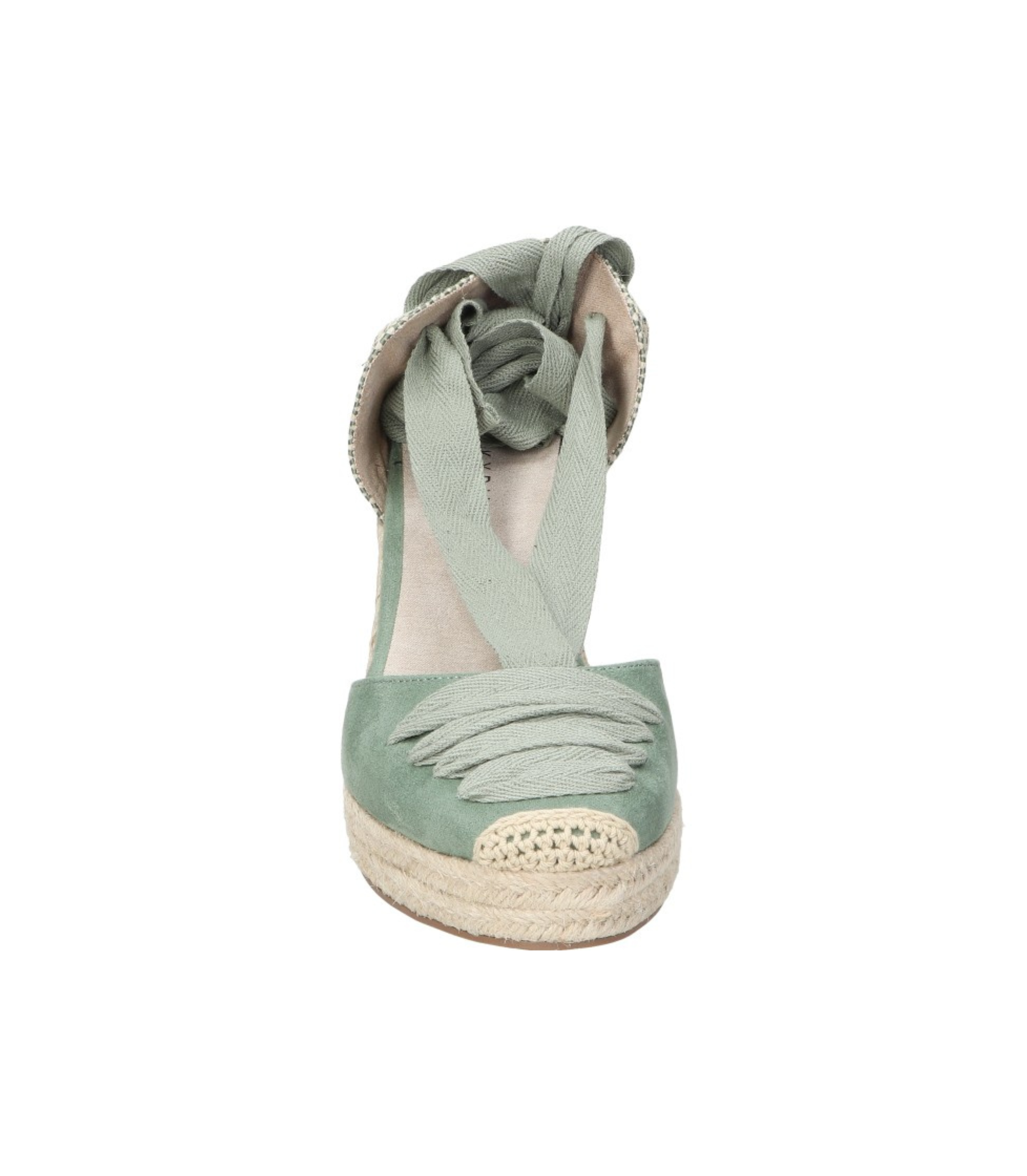 Alpargatas con cuña para mujer SKYDIVA CUTE en color verde, vista frontal