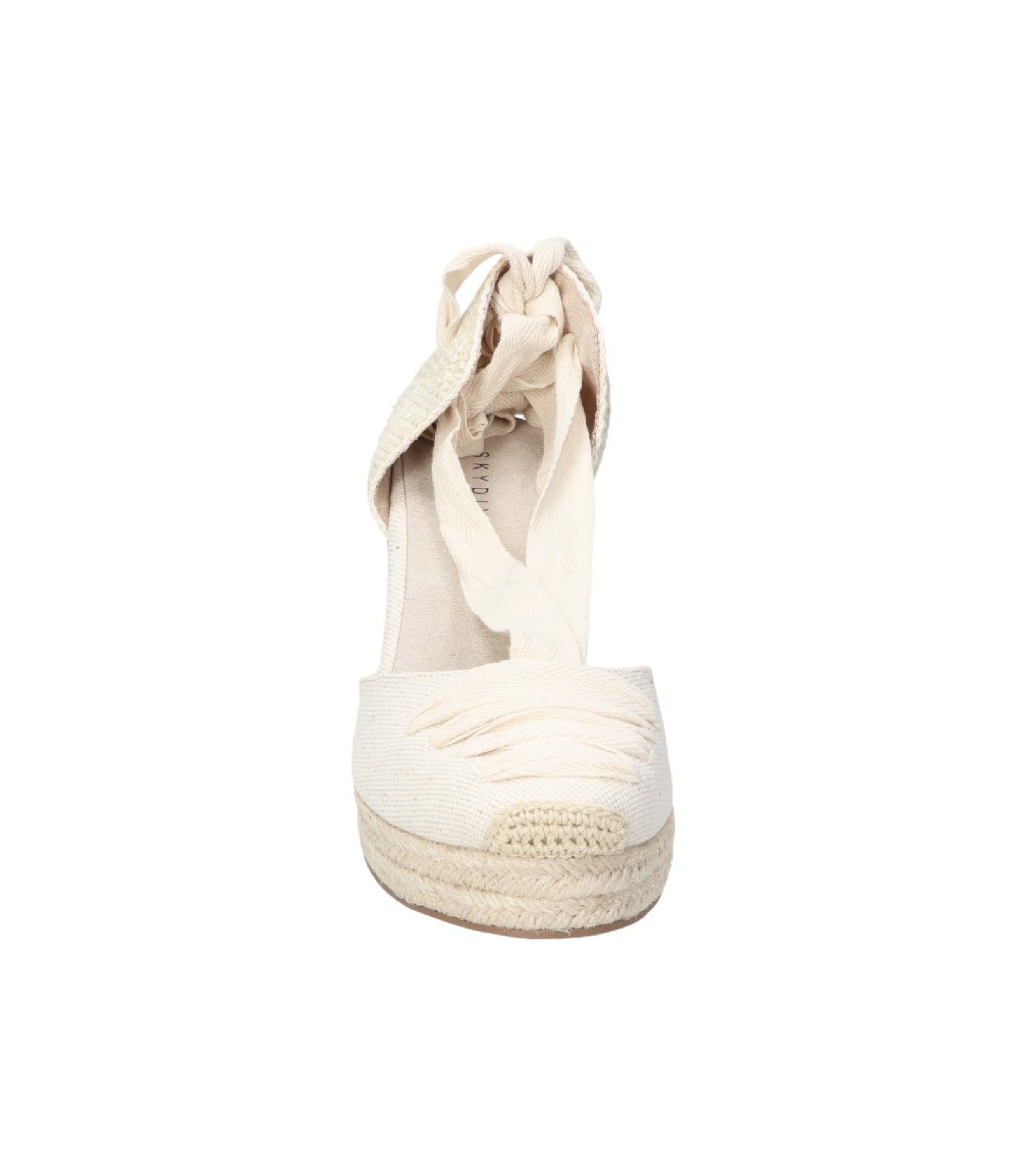 Alpargatas con cuña para mujer SKYDIVA CUTE en color beige, vista frontal