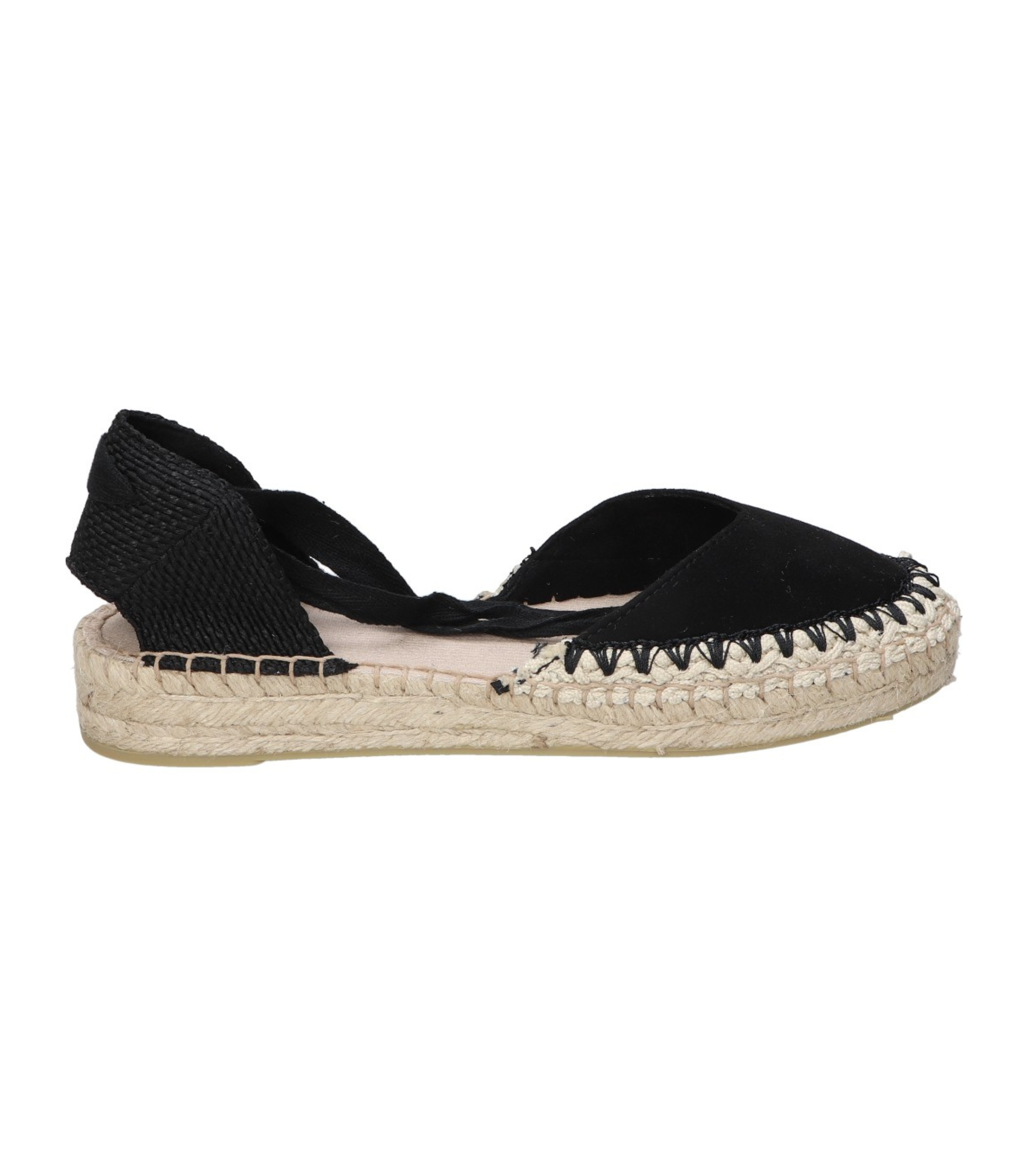 Alpargatas planas para mujer SKYDIVA BESTY en color negro, vista lateral derecha