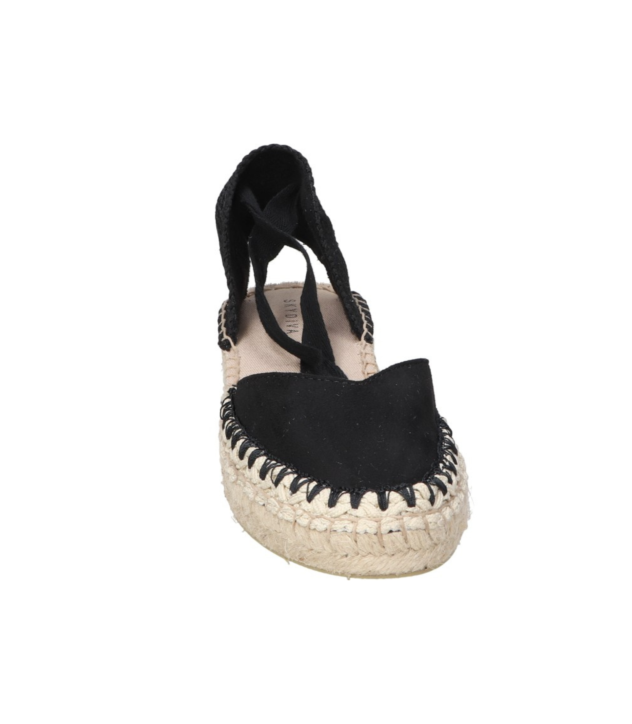 Alpargatas planas para mujer SKYDIVA BESTY en color negro, vista frontal