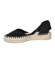 Alpargatas planas para mujer SKYDIVA BESTY en color negro, vista lateral izquierda