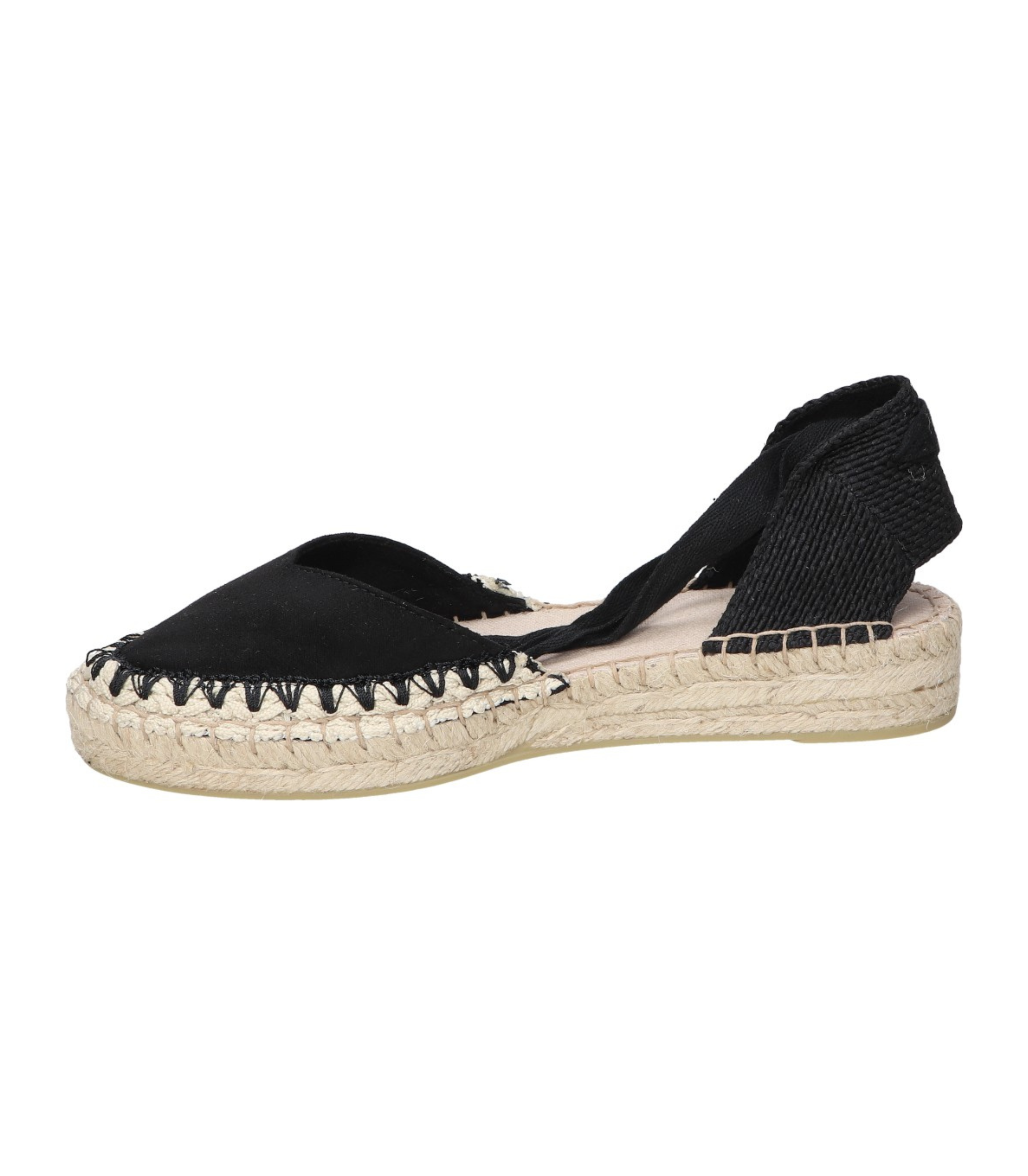 Alpargatas planas para mujer SKYDIVA BESTY en color negro, vista lateral izquierda