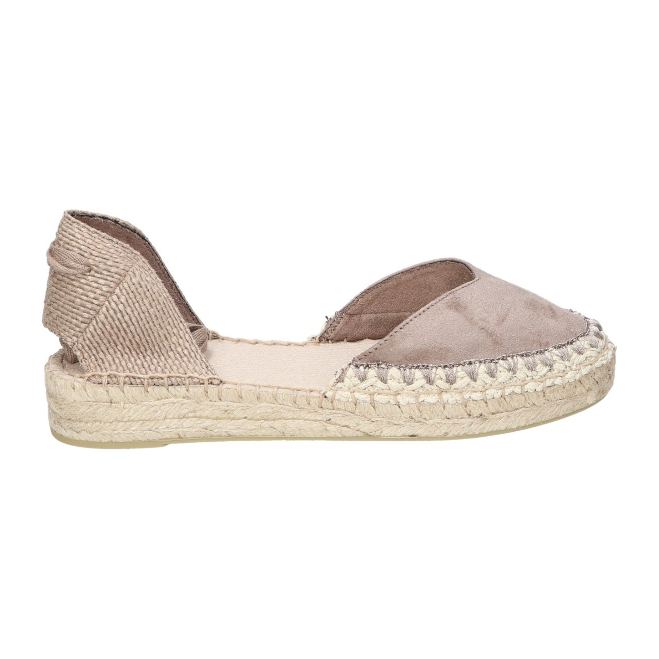 Alpargatas planas para mujer SKYDIVA BESTY en color marrón, vista lateral derecha
