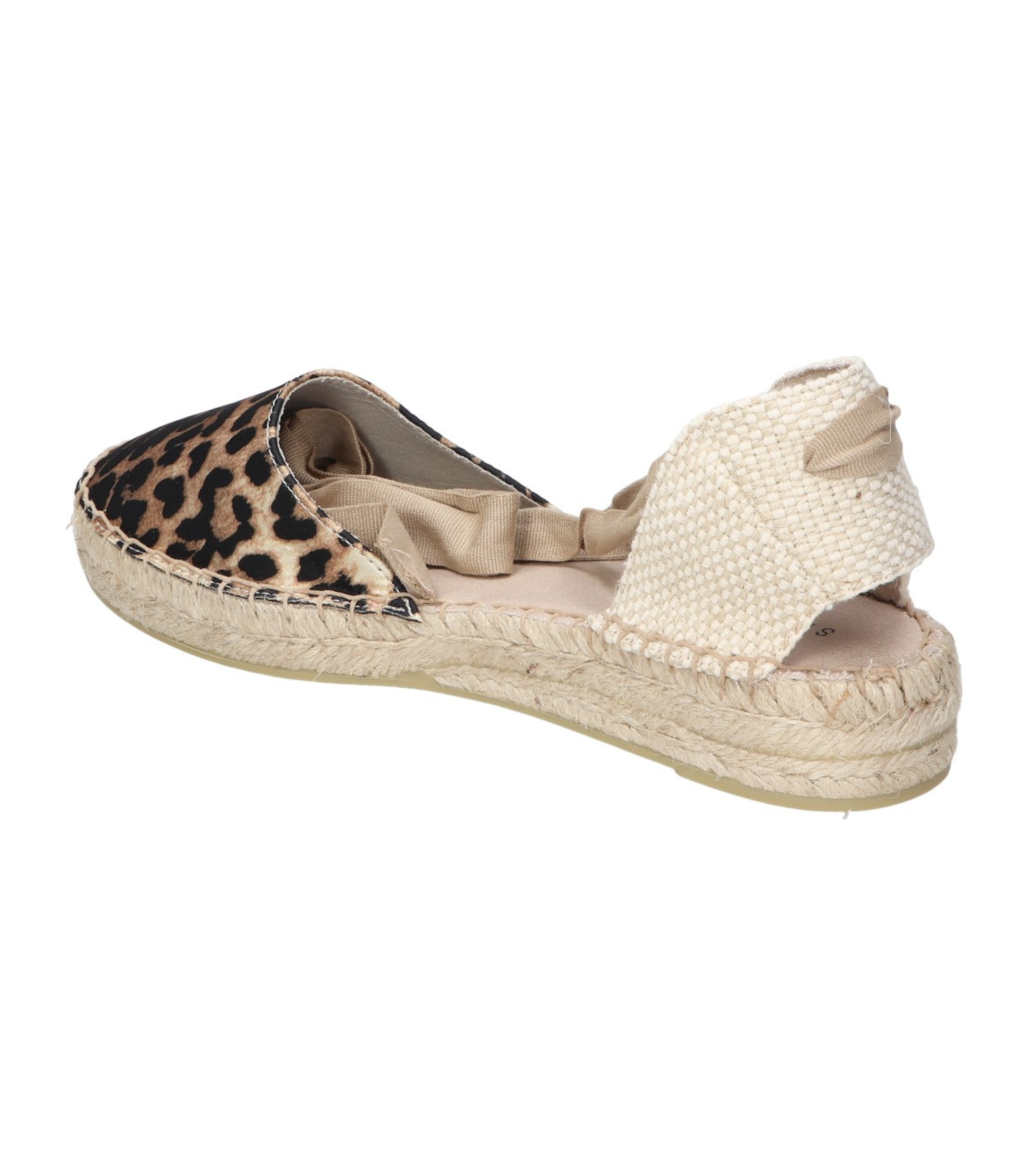 Alpargatas planas para mujer SKYDIVA BESTY con estampado de leopardo, vista diagonal talòn