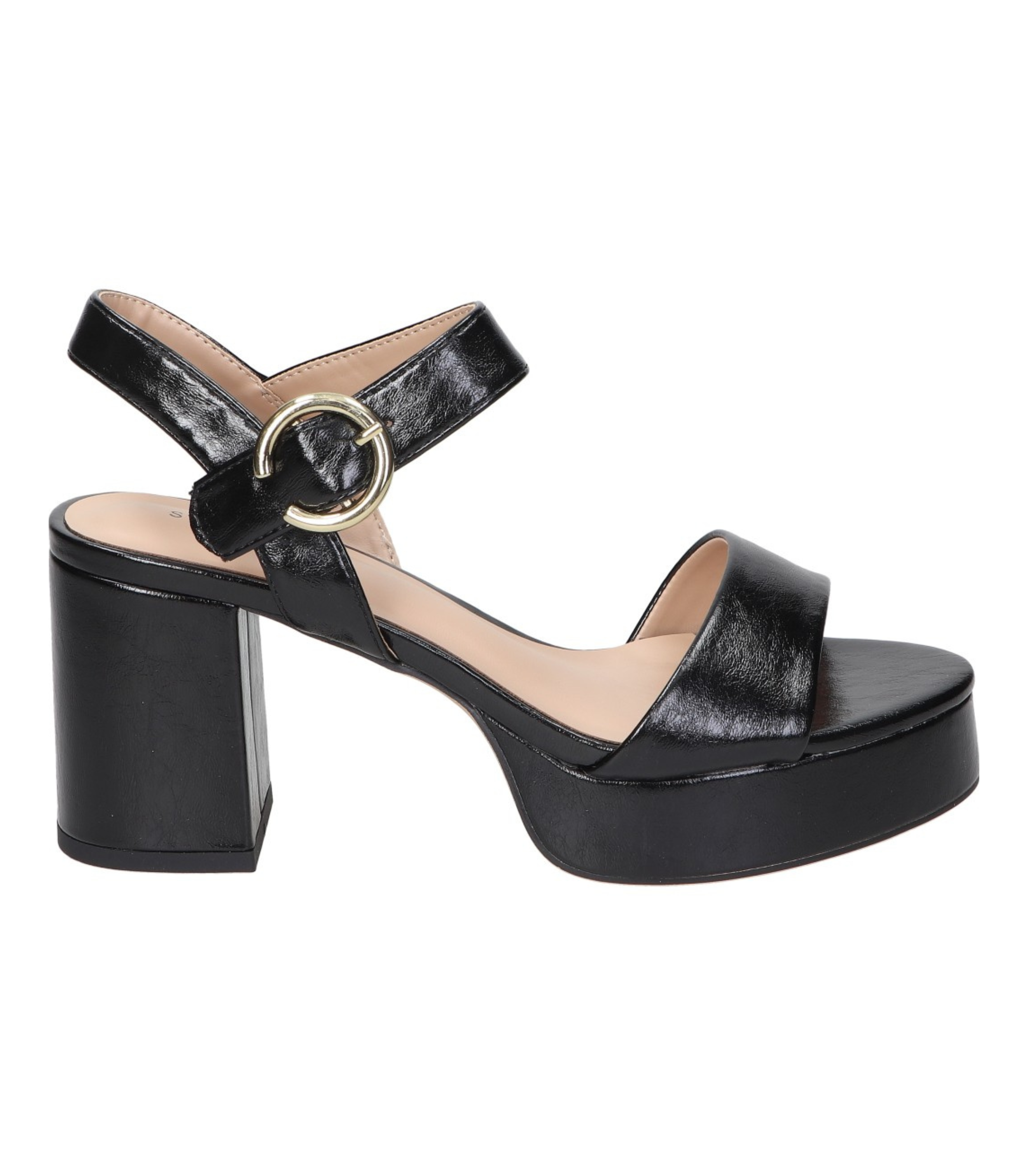 Sandalias de tacón para mujer SKYDIVA CRUSH en color negro, vista lateral deerecha