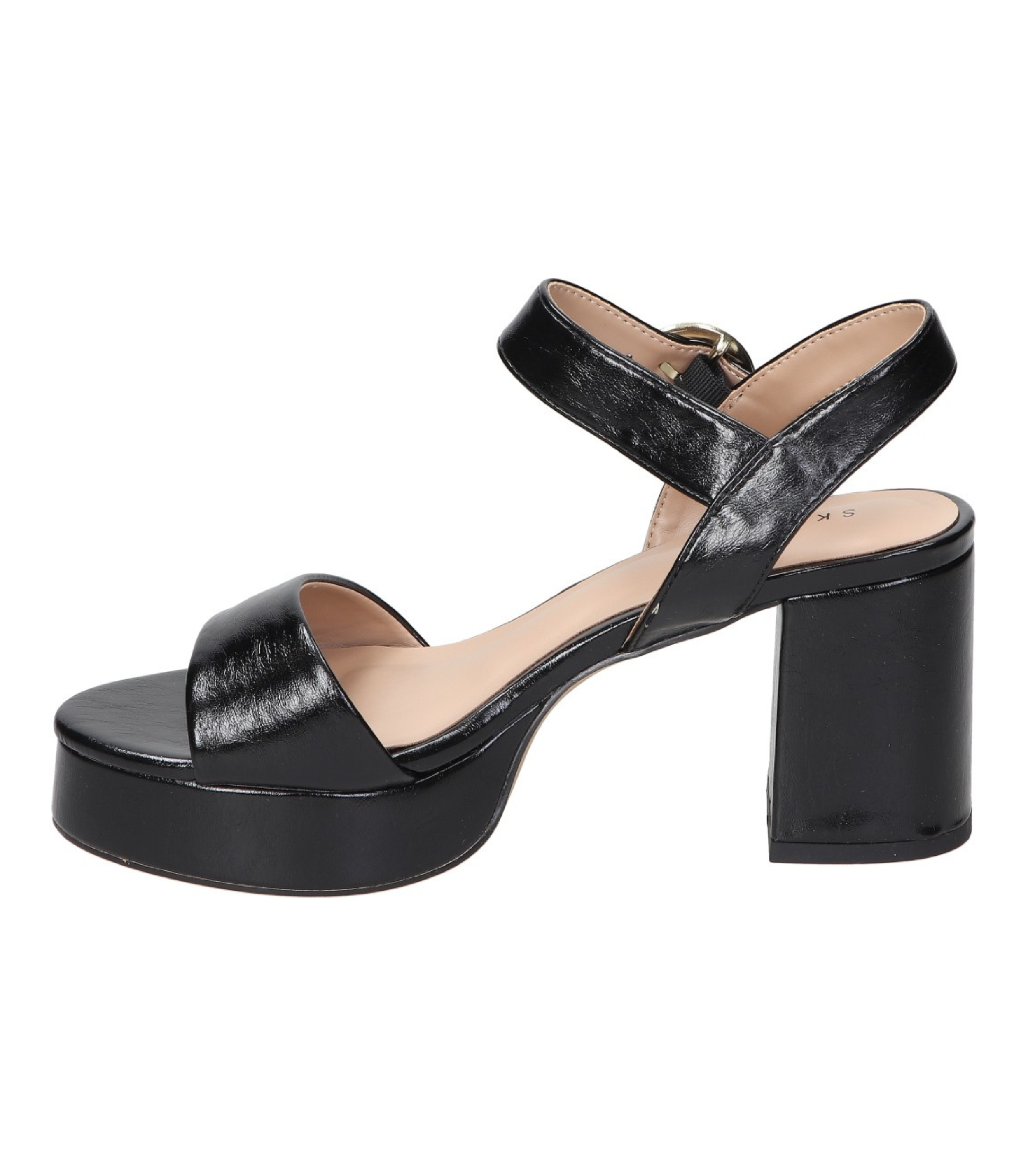 Sandalias de tacón para mujer SKYDIVA CRUSH en color negro, vista lateral izquierda