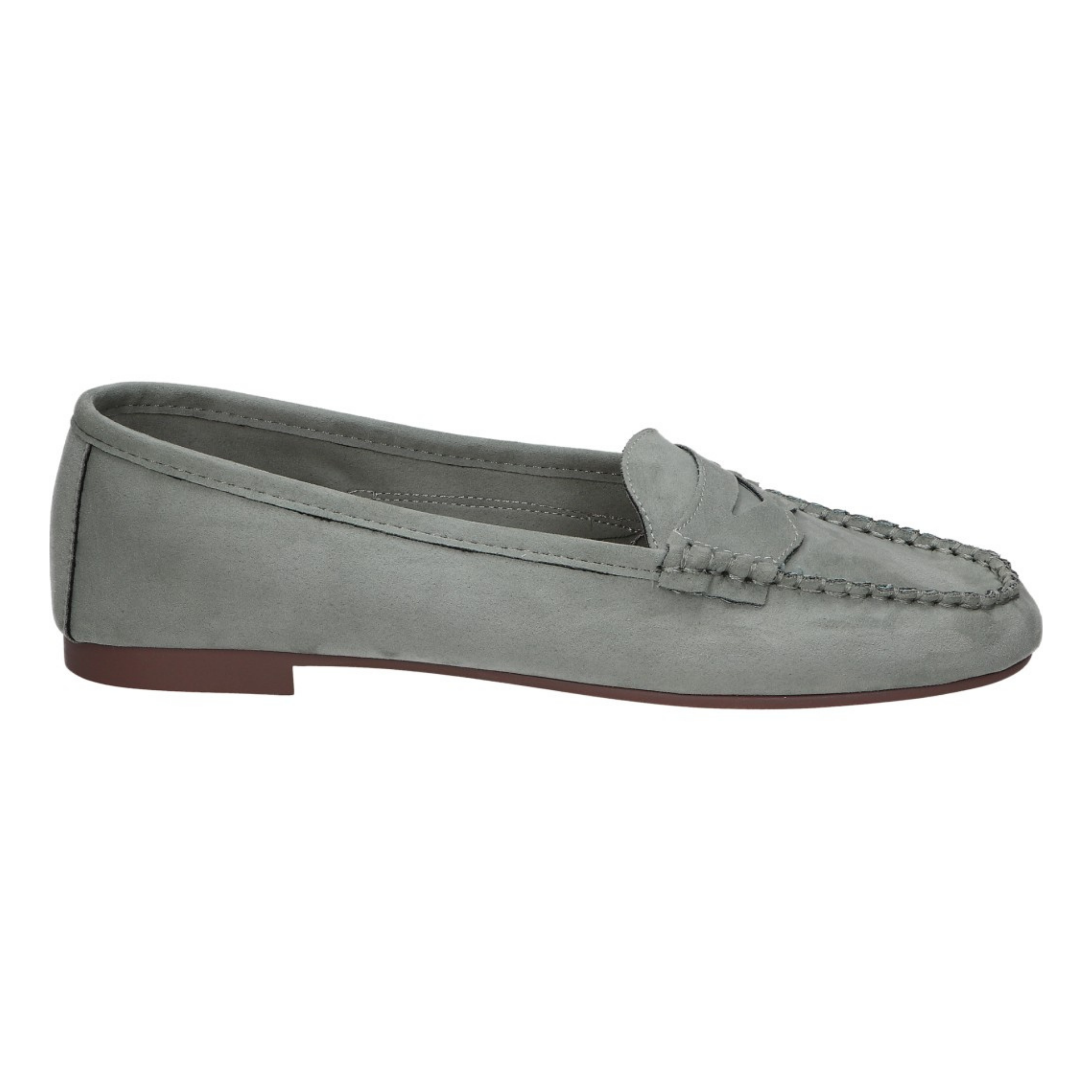 Mocasines para mujer SKYDIVA NPC en color verde, vista lateral derecha