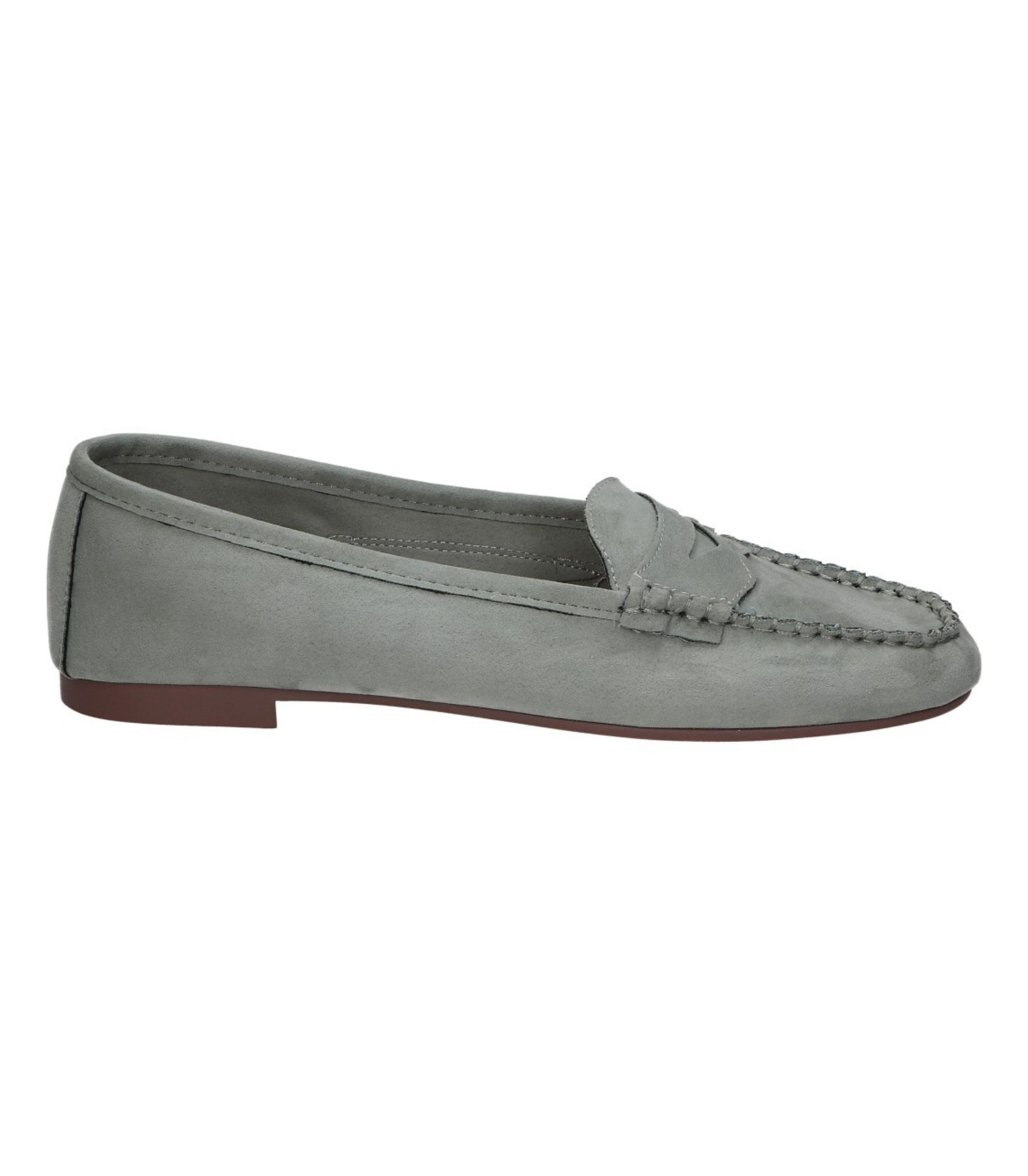 Mocasines para mujer SKYDIVA NPC en color verde, vista lateral derecha