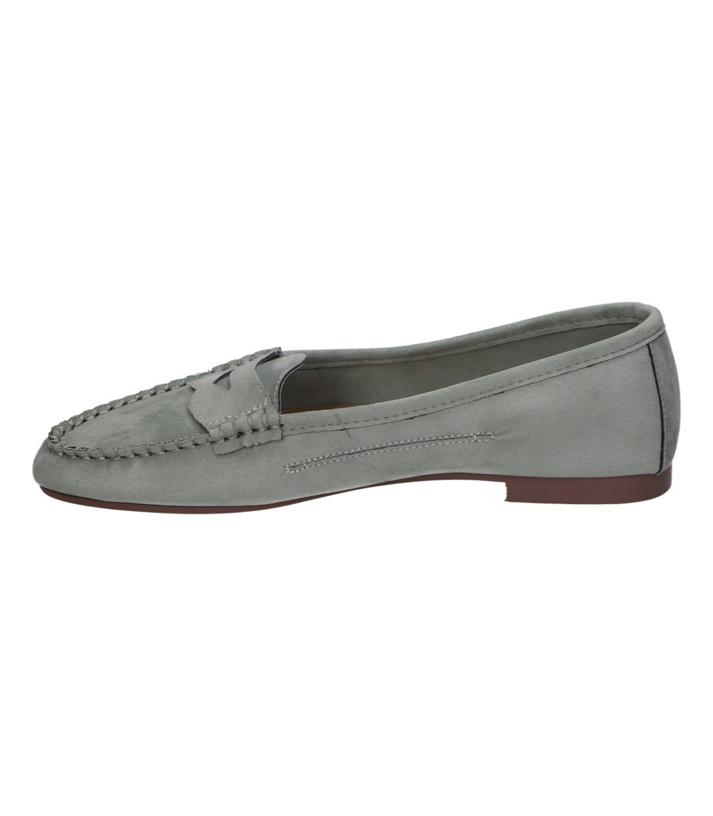 Mocasines para mujer SKYDIVA NPC en color verde, vista lateral izquierda