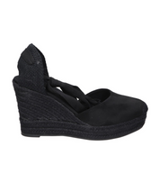 Alpargatas con cuña para mujer SKYDIVA AESTHETIC en color negro, vista lateral derecha