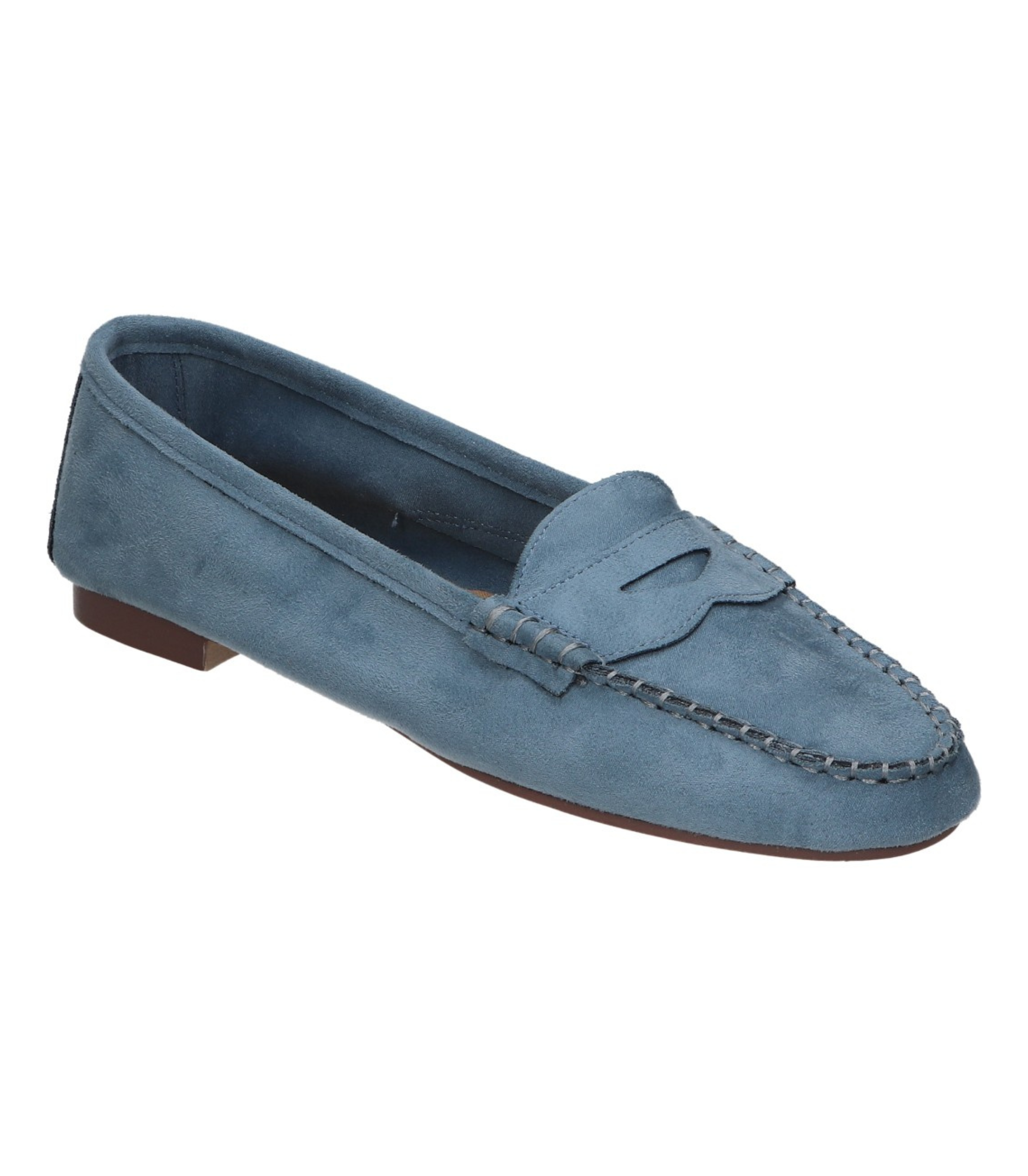 Mocasines para mujer SKYDIVA NPC en color azul, vista diagonal frontal