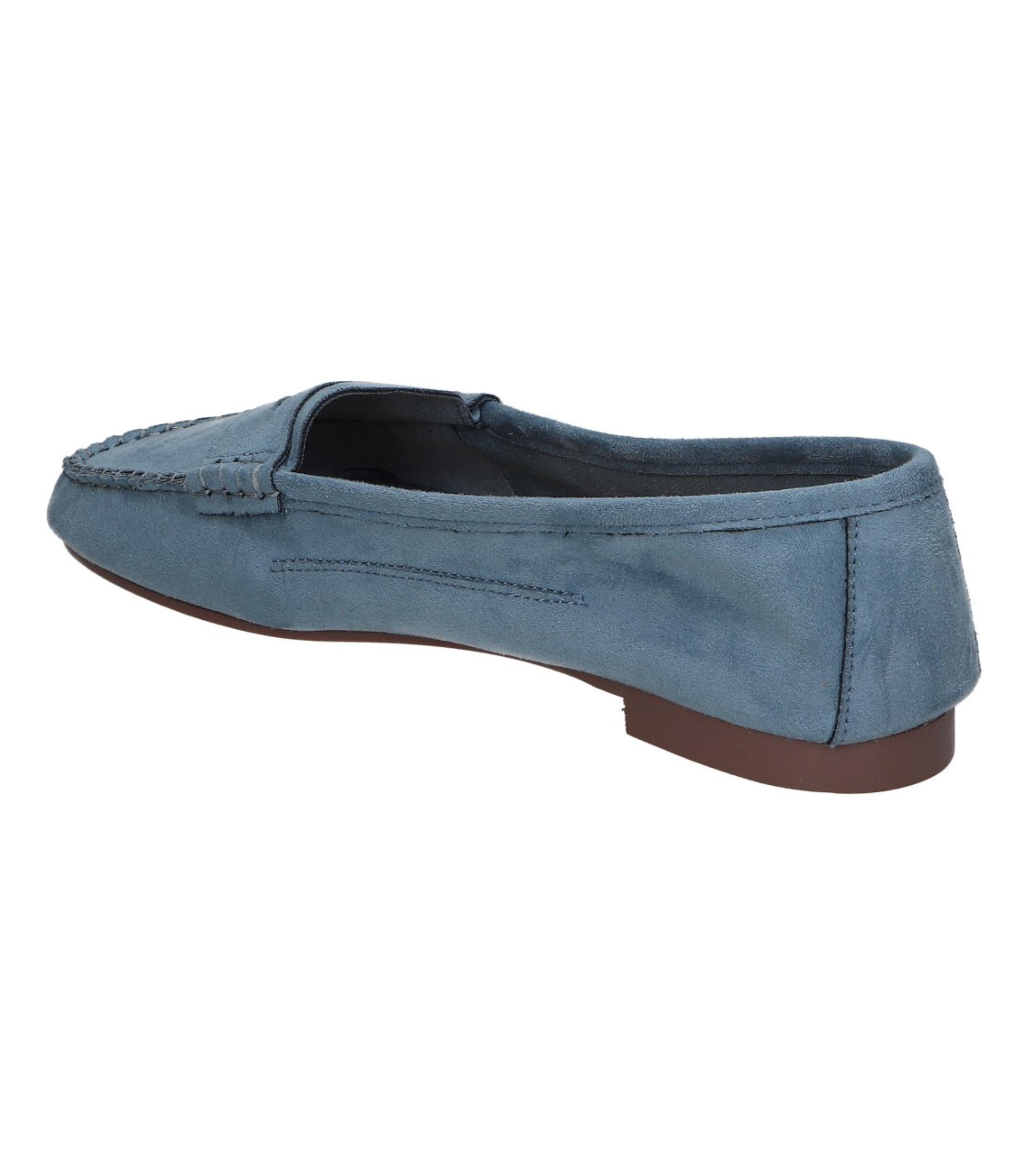 Mocasines para mujer SKYDIVA NPC en color azul, vista diagonal talón