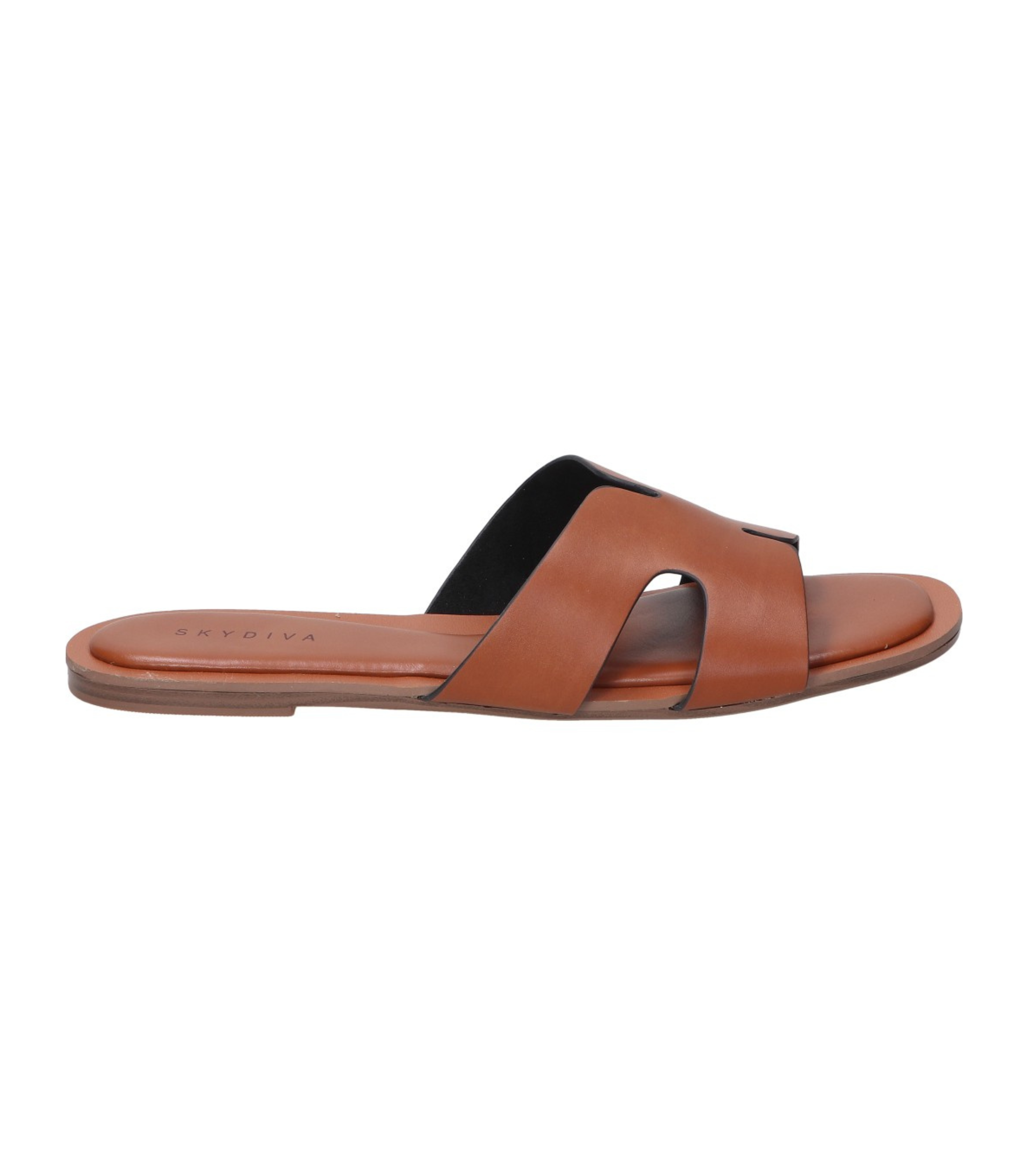 Sandalias planas para mujer SKYDIVA CHILL en color marrón, vista lateral derecha