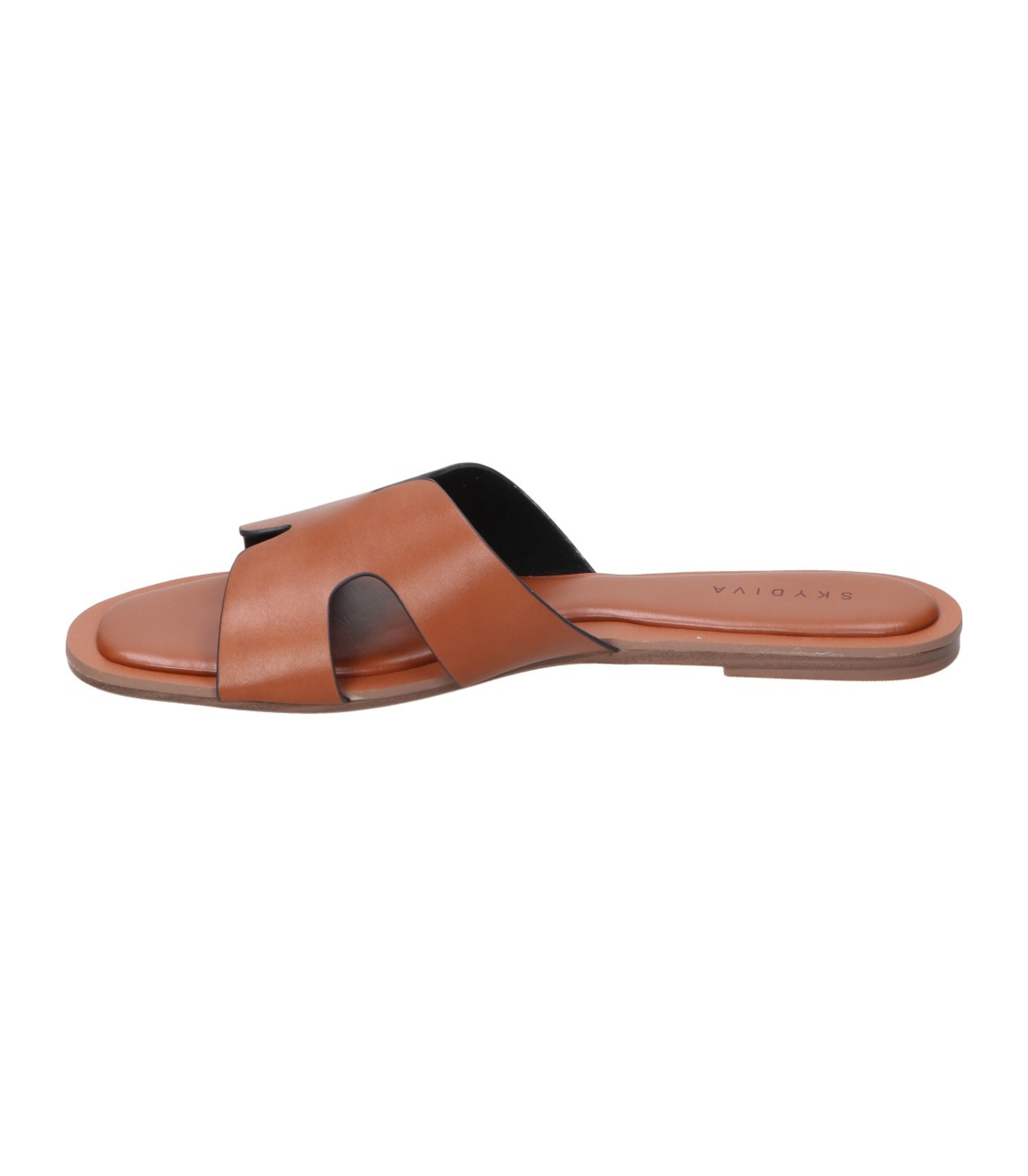Sandalias planas para mujer SKYDIVA CHILL en color marrón, vista lateral izquierda