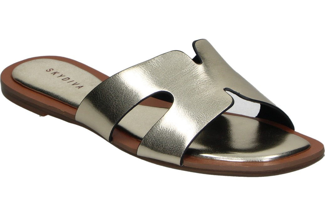 Sandalias doradas planas para mujer SKYDIVA CHILL