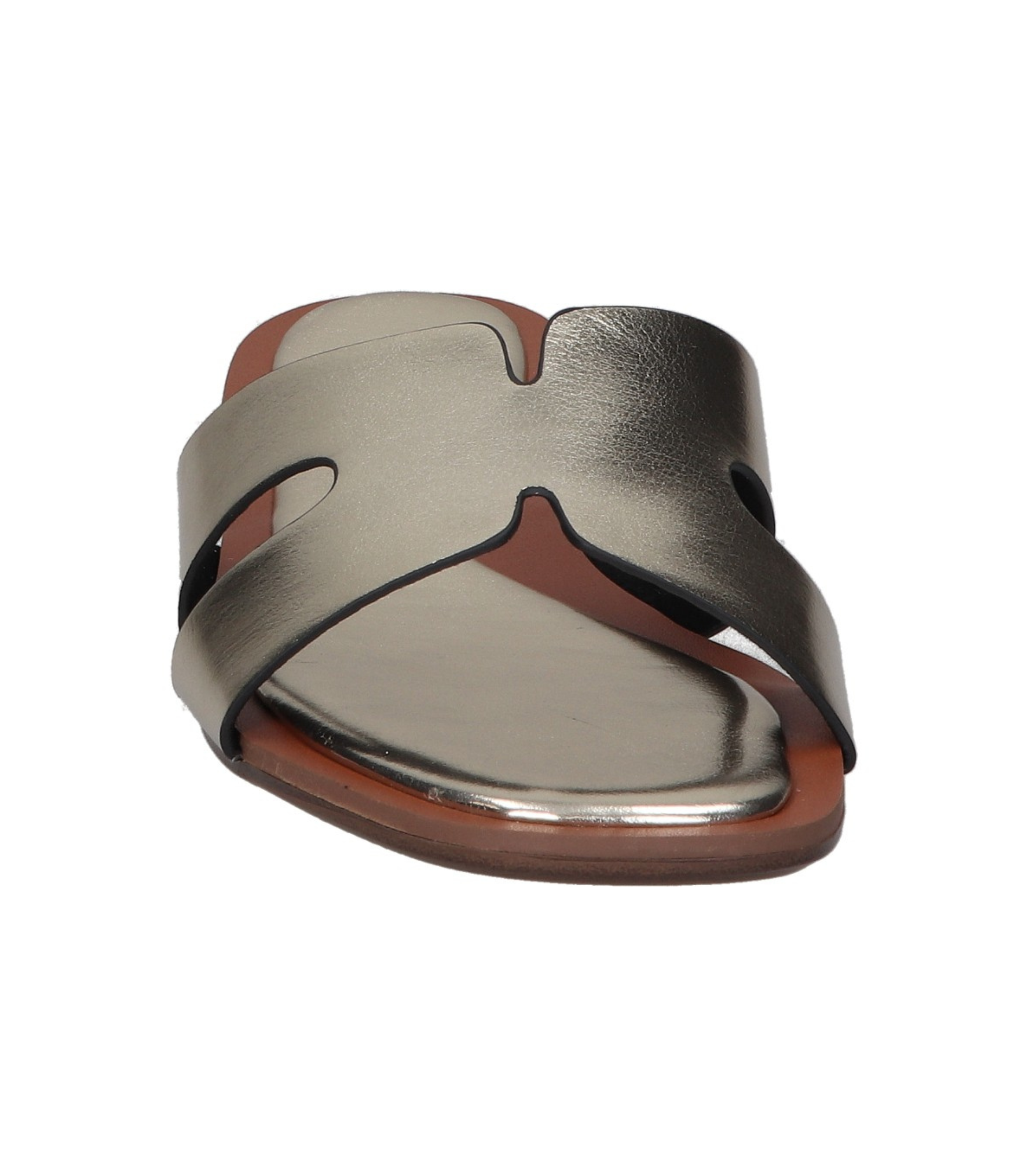 Sandalias planas para mujer SKYDIVA CHILL en color plata, vista frontal