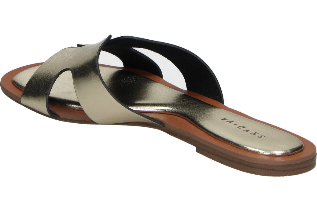 Sandalias doradas planas para mujer SKYDIVA CHILL
