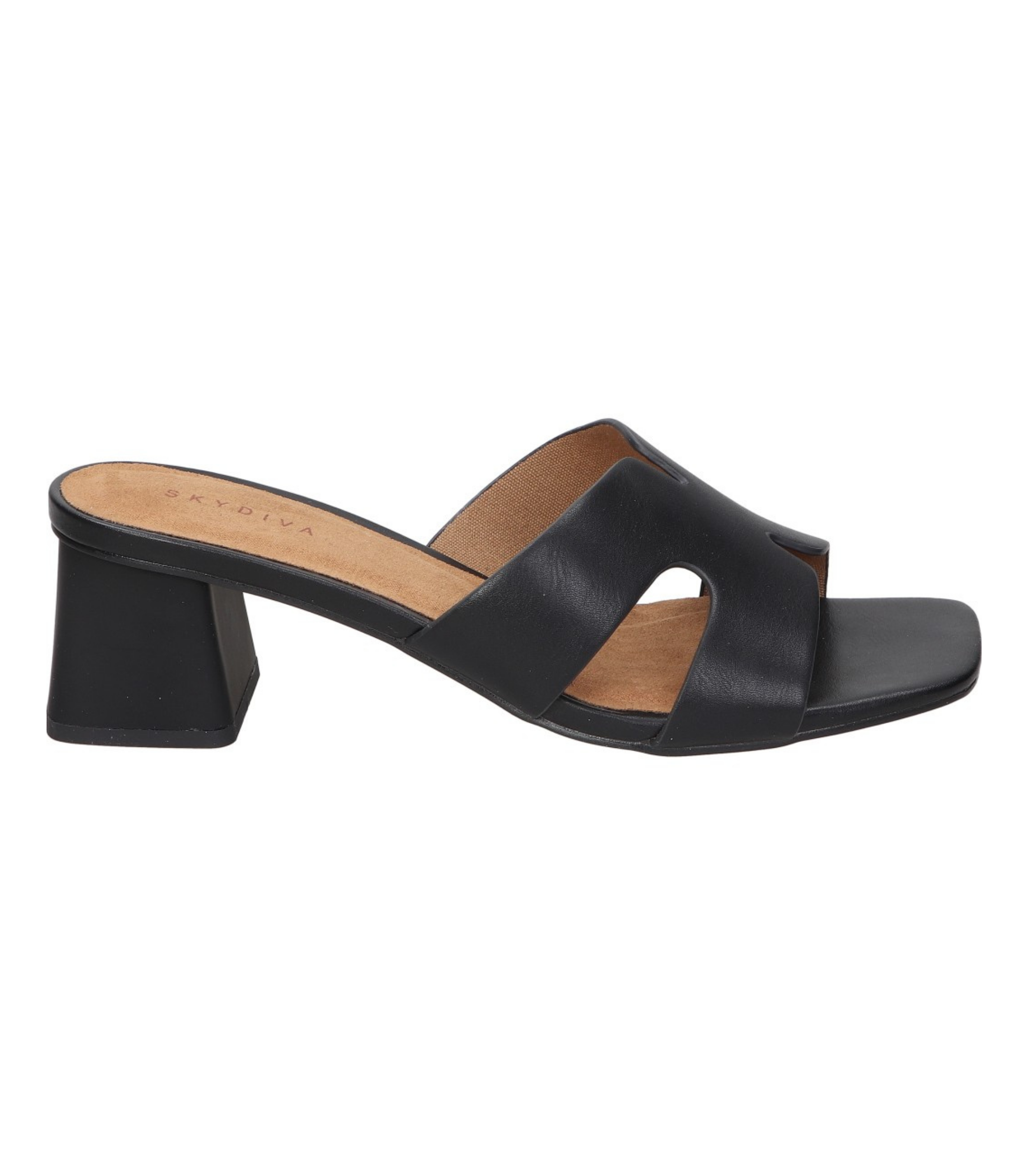 Sandalias de tacón para mujer SKYDIVA MOOD en color negro, vista lateral derecha