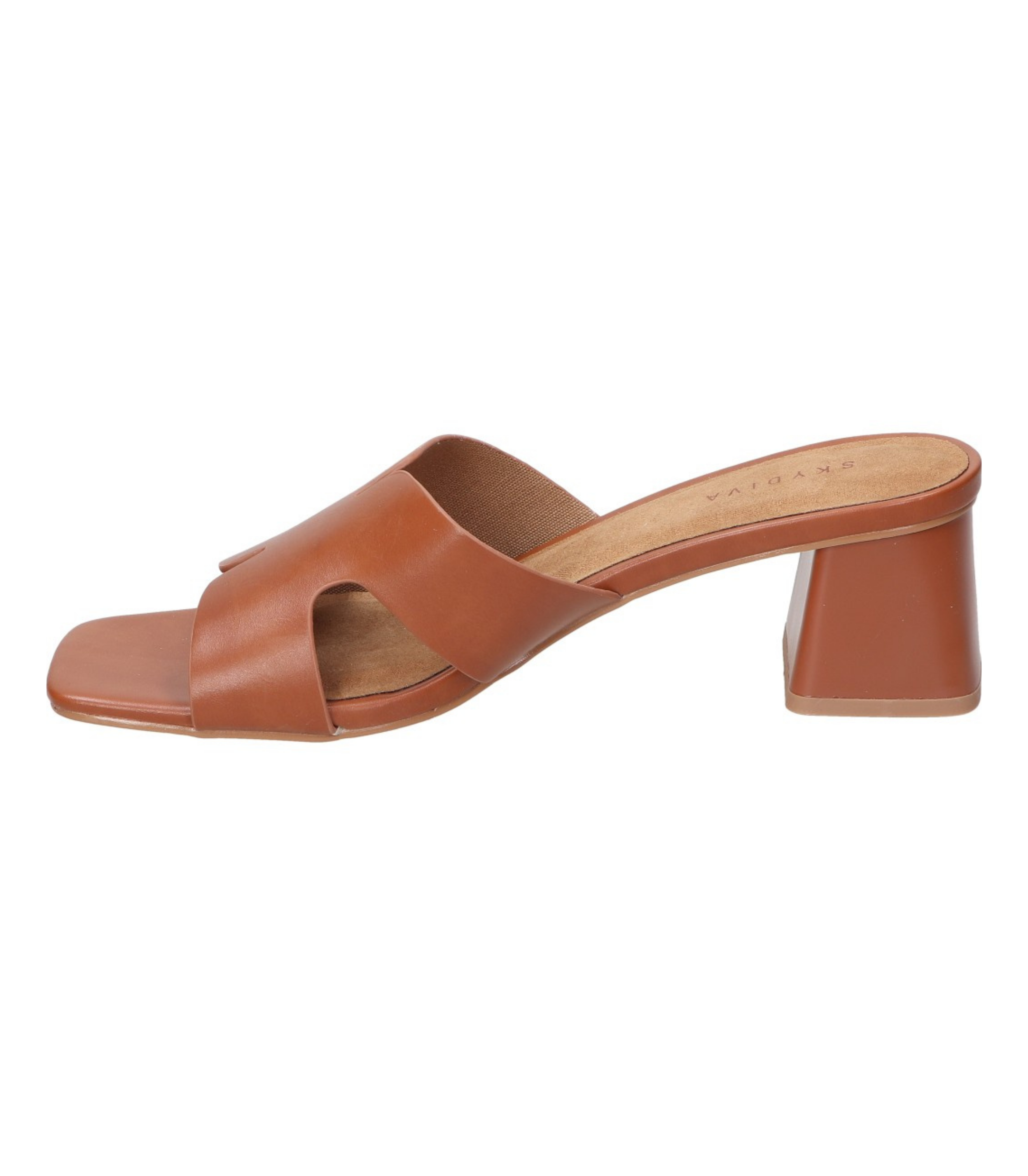 Sandalias de tacón para mujer SKYDIVA MOOD en color marrón, vista lateral izquierda