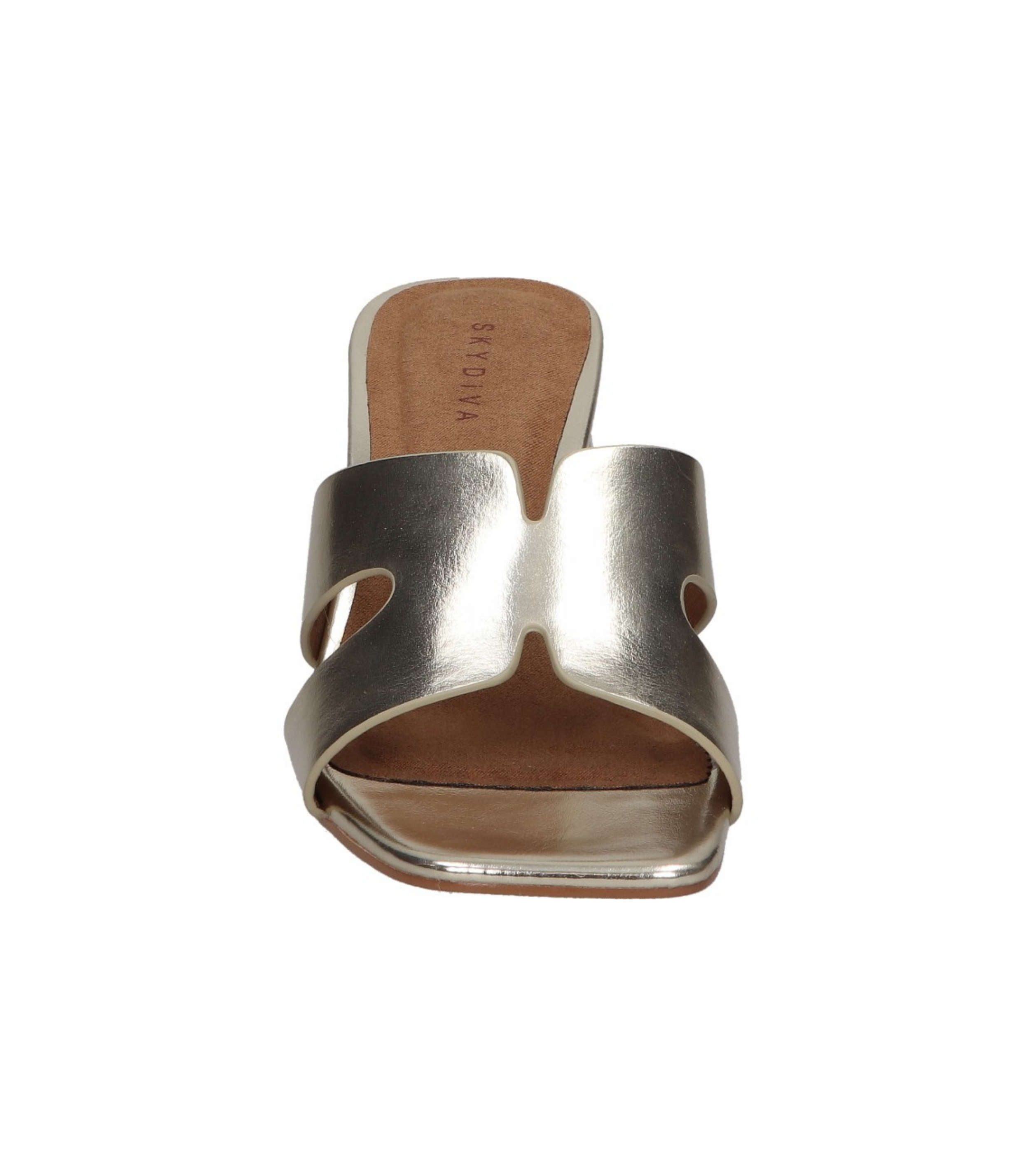 Sandalias de tacón para mujer SKYDIVA MOOD en color plata, vista frontal