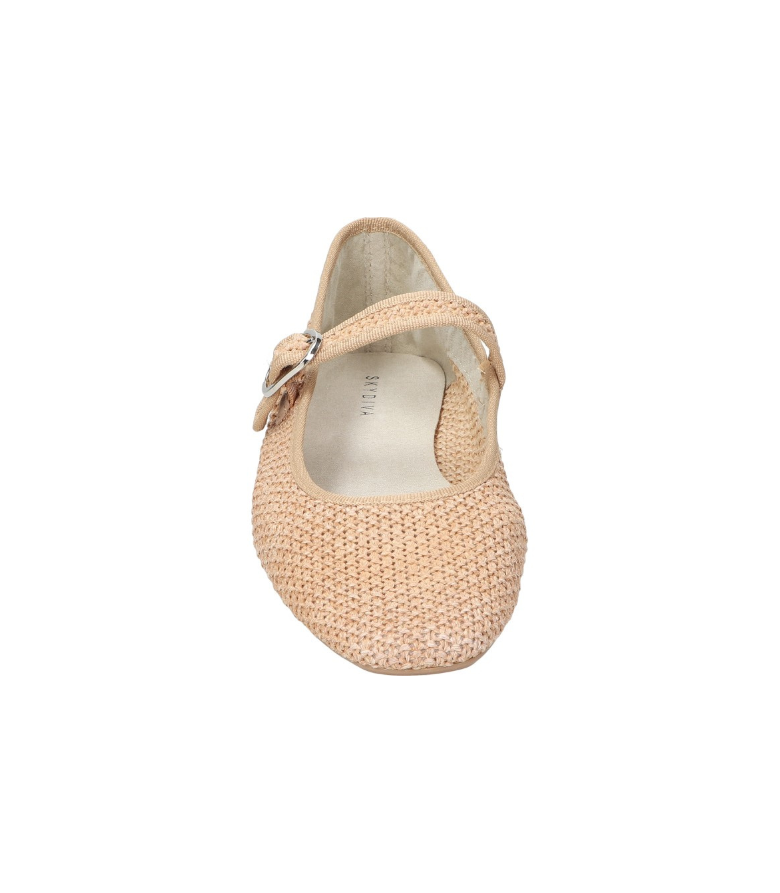 Merceditas planas para mujer SKYDIVA ICONIC en color beige, vista frontal