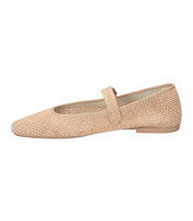 Merceditas planas para mujer SKYDIVA ICONIC en color beige, vista lateral izquierda