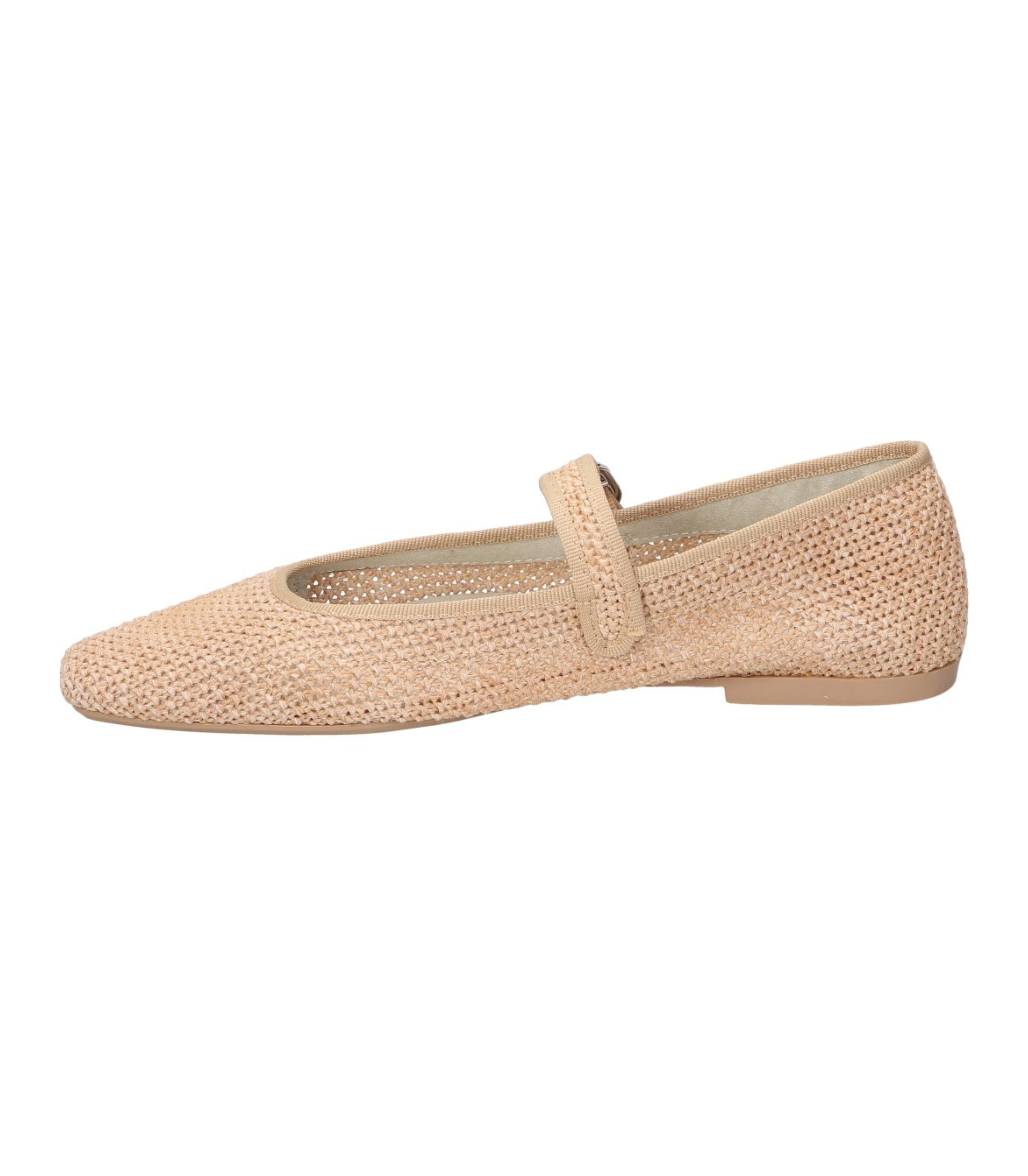 Merceditas planas para mujer SKYDIVA ICONIC en color beige, vista lateral izquierda