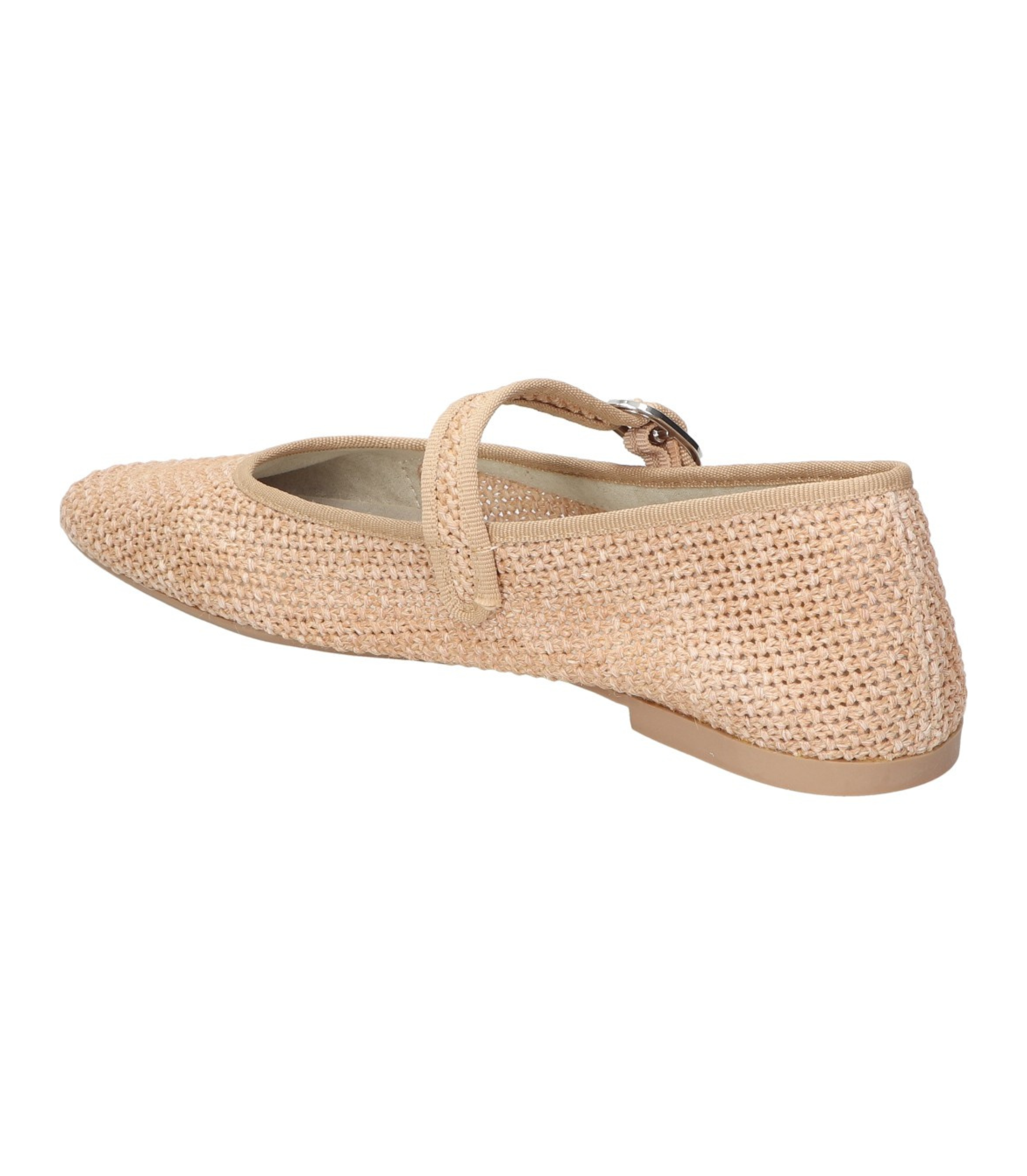 Merceditas planas para mujer SKYDIVA ICONIC en color beige, vista diagonal talón