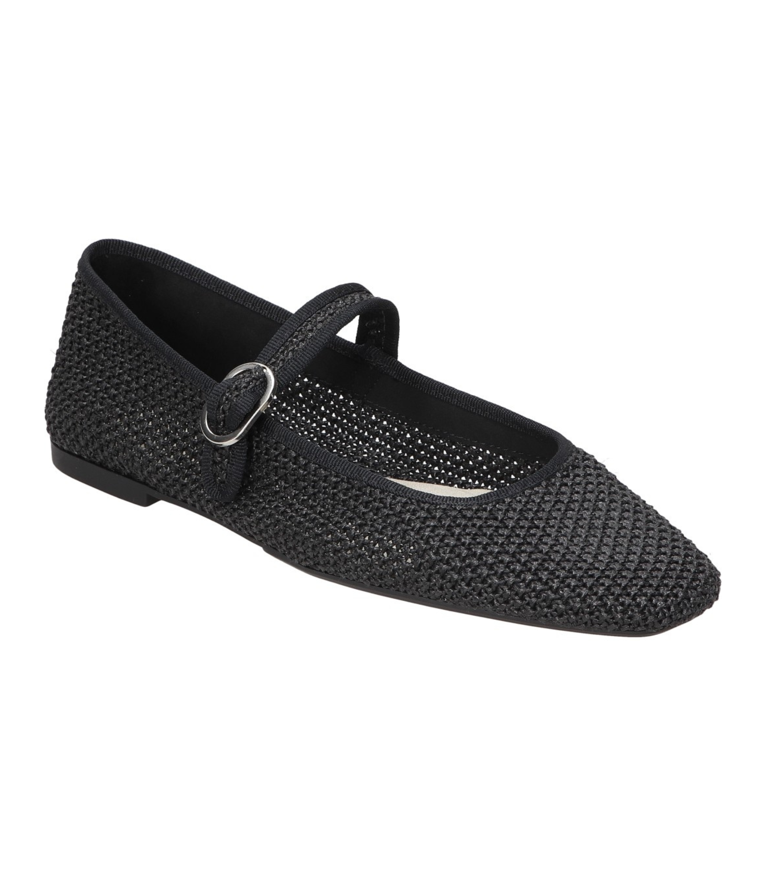 Merceditas planas para mujer SKYDIVA ICONIC en color negro, vista diagonal frontal