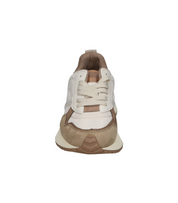 Deportivas planas para mujer SKYDIVA FACTS en color beige y marrón, vista frontal