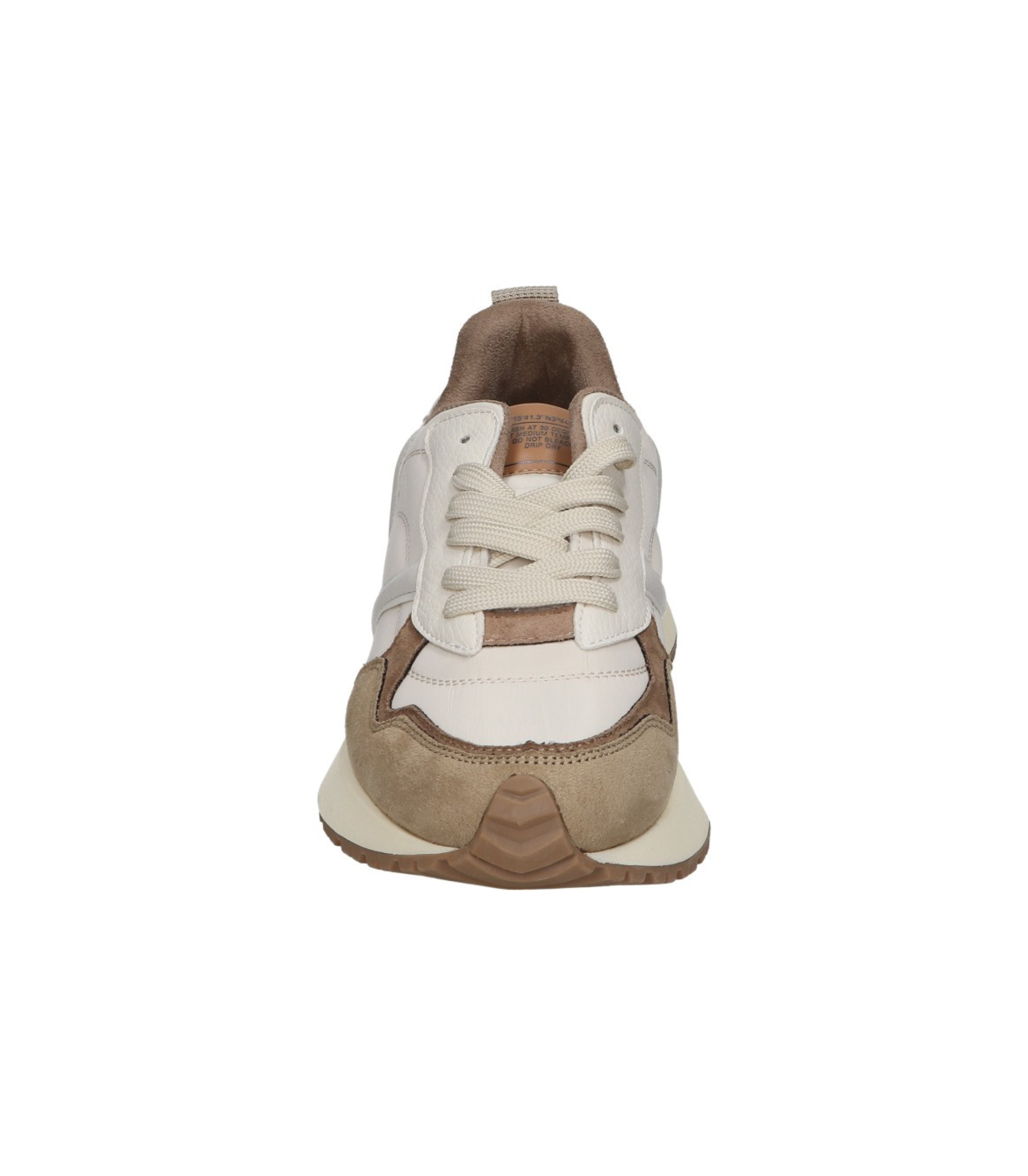 Deportivas planas para mujer SKYDIVA FACTS en color beige y marrón, vista frontal