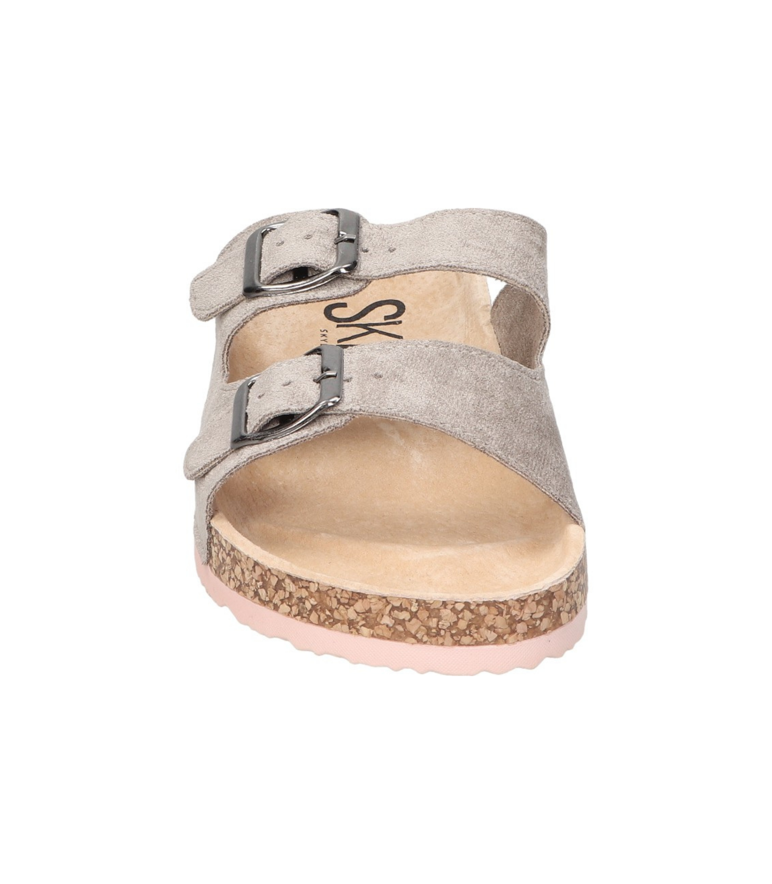 Sandalias planas destalonadas para mujer SKYDIVA RT en color gris, vista frontal