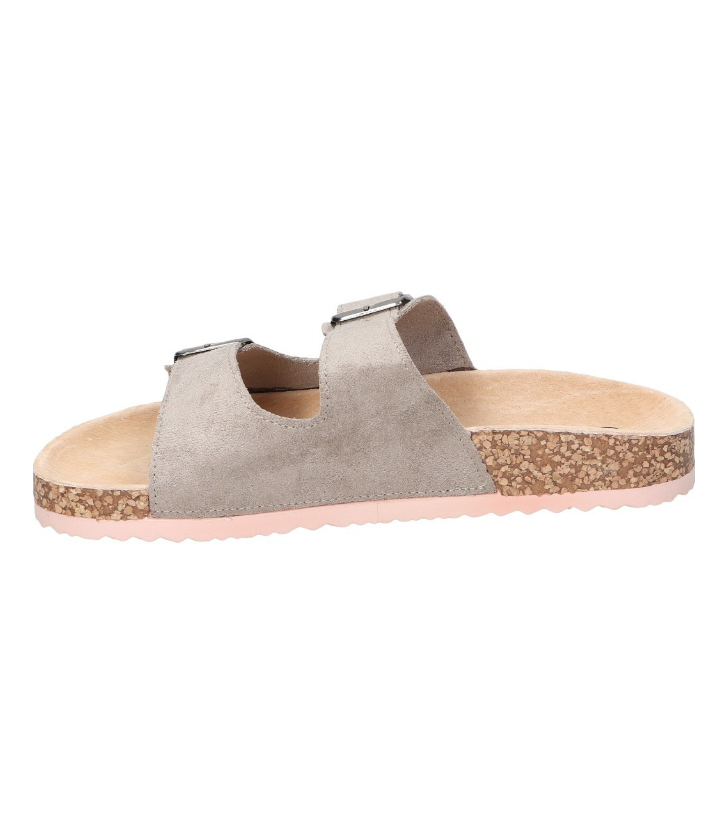 Sandalias planas destalonadas para mujer SKYDIVA RT en color gris, vista lateral izquierda