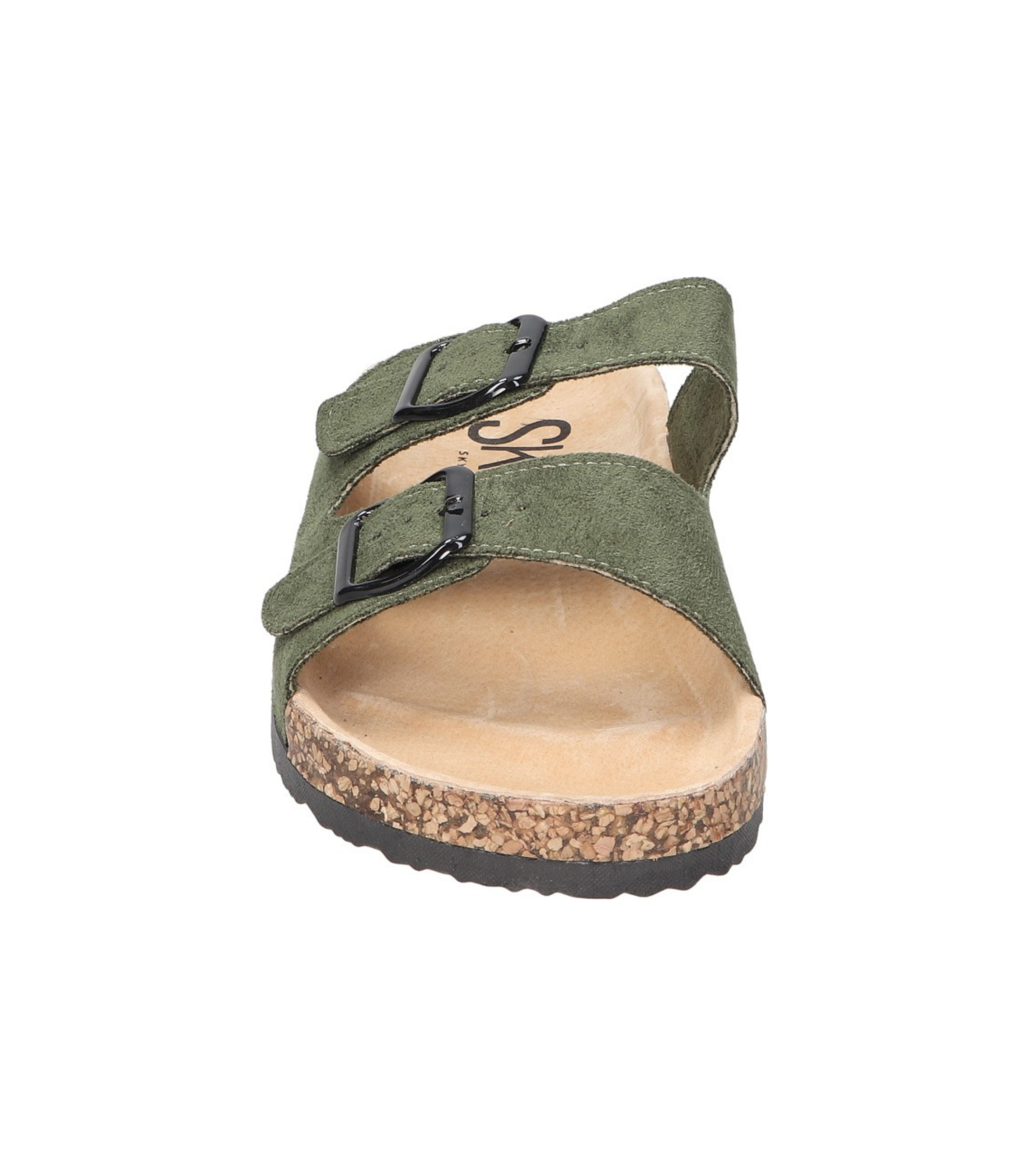 Sandalias planas destalonadas para mujer SKYDIVA RT en color verde khaki, vista frontal