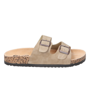 Sandalias planas destalonadas para mujer SKYDIVA RT+ en color beige, vista lateral derecha