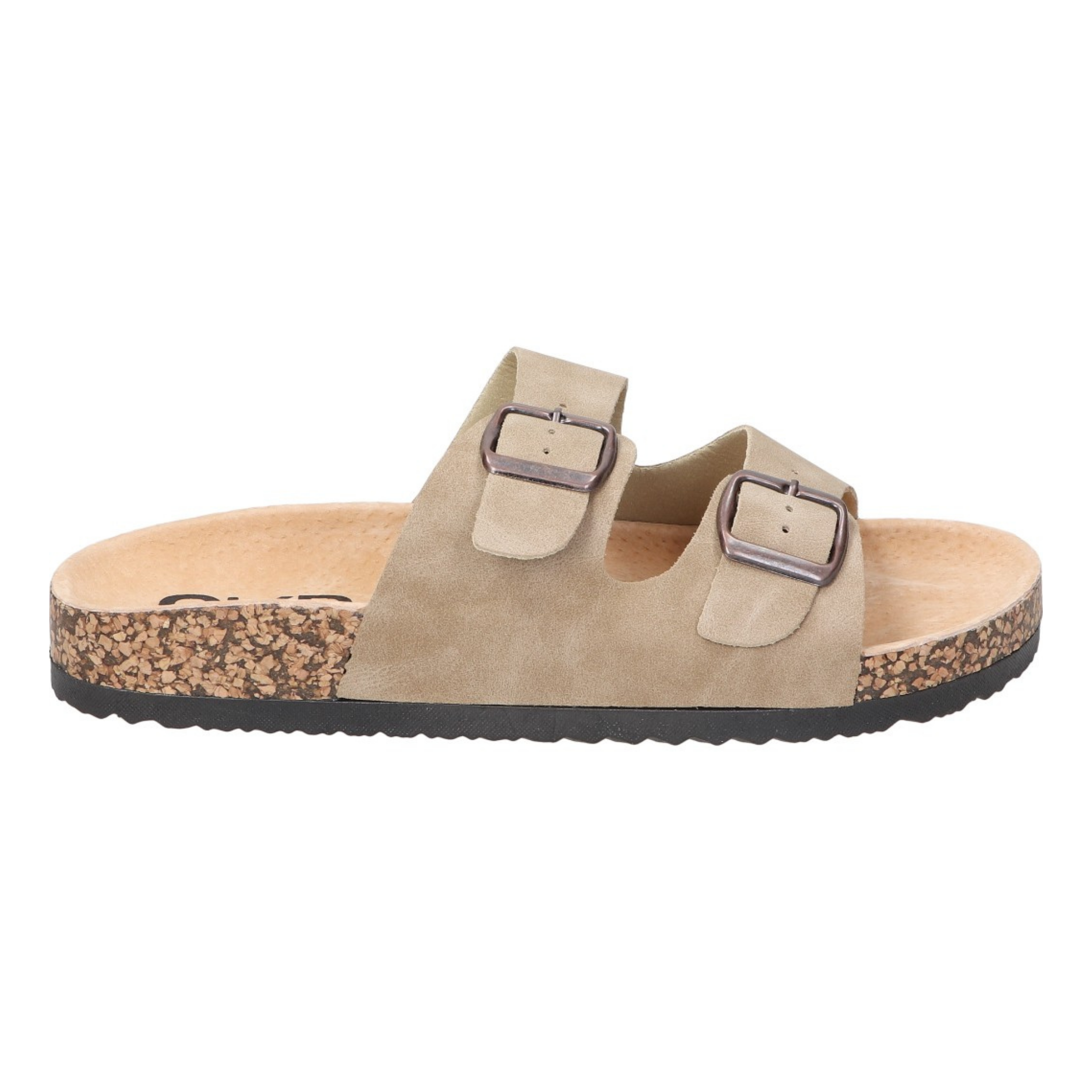 Sandalias planas destalonadas para mujer SKYDIVA RT+ en color beige, vista lateral derecha