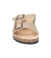 Sandalias planas destalonadas para mujer SKYDIVA RT+ en color beige, vista frontal