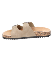 Sandalias planas destalonadas para mujer SKYDIVA RT+ en color beige, vista lateral izquierda