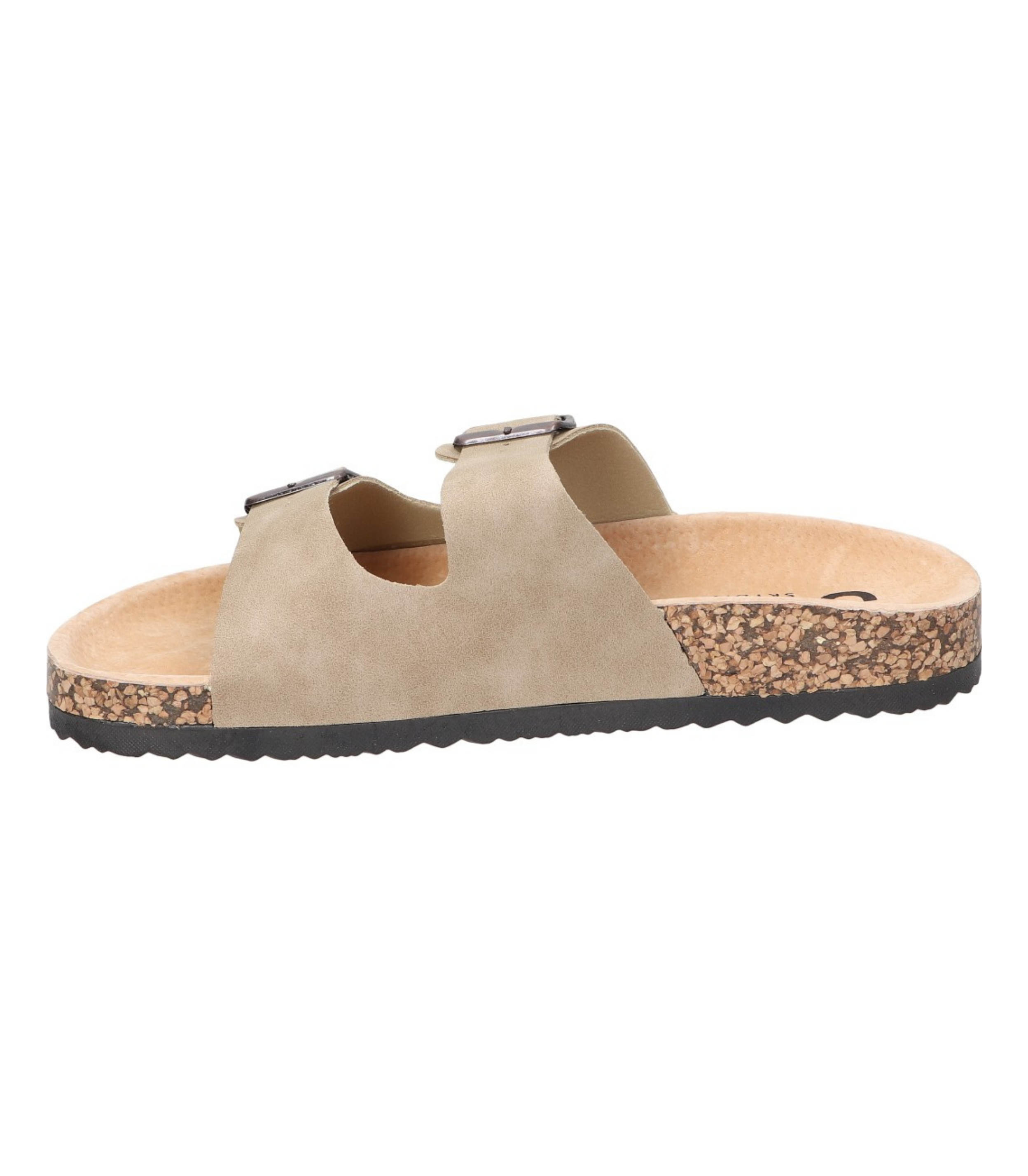 Sandalias planas destalonadas para mujer SKYDIVA RT+ en color beige, vista lateral izquierda