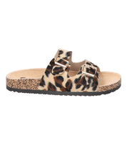 Sandalias planas destalonadas para mujer SKYDIVA RT+ con estampado de leopardo, vista lateral derecha
