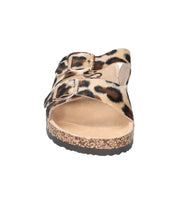 Sandalias planas destalonadas para mujer SKYDIVA RT+ con estampado de leopardo, vista frontal